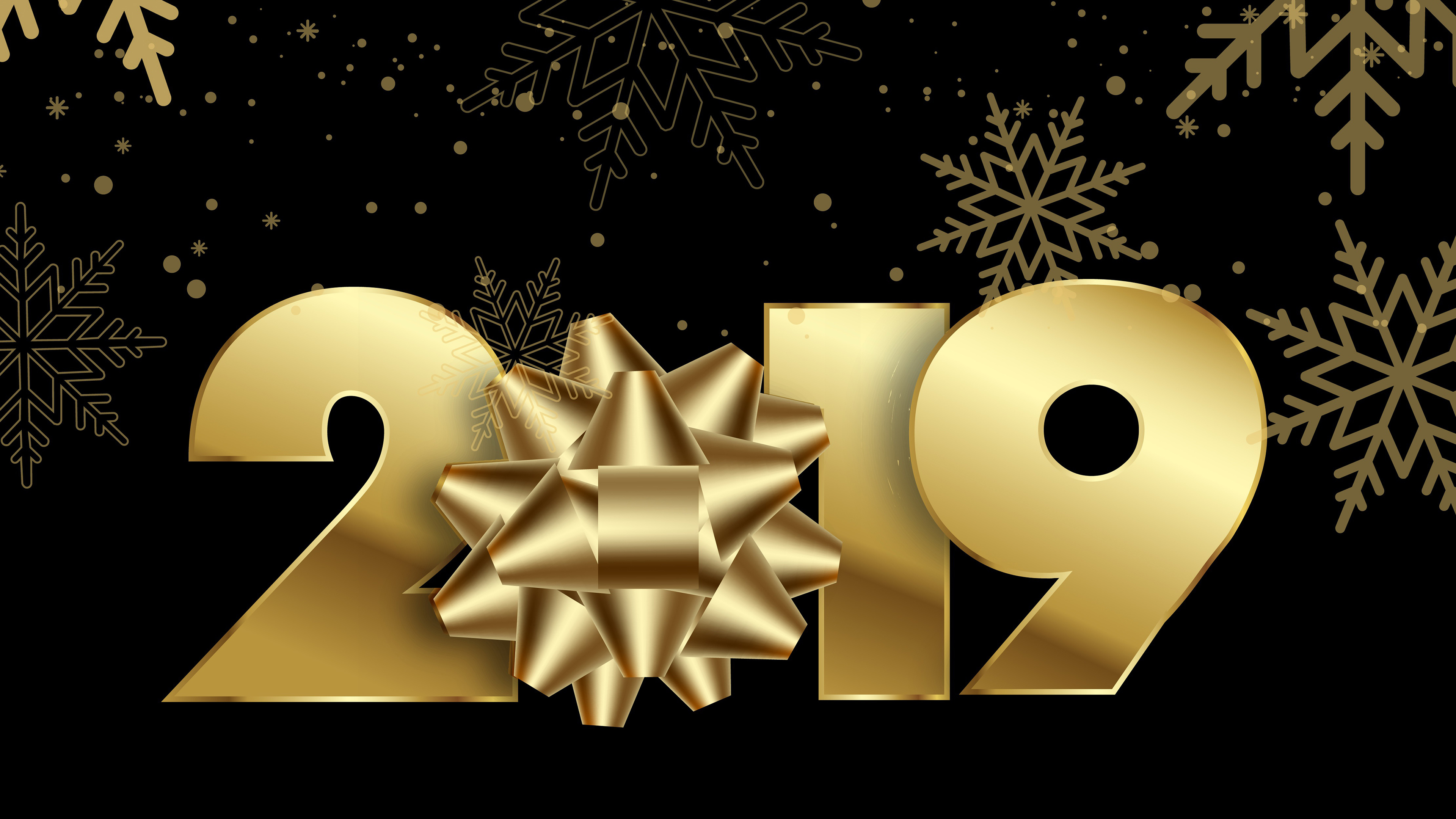 無料モバイル壁紙スノーフレーク, ホリデー, 2019年新年をダウンロードします。