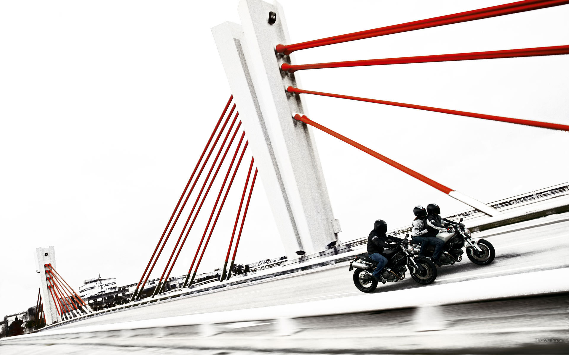 Free download wallpaper Motorcycles, Ducati, Bridge, Vehicles on your PC desktop