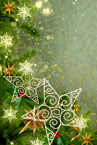 Download mobile wallpaper Christmas, Holiday, Star, Sparkles for free.