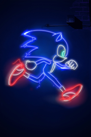 Download mobile wallpaper Neon, Movie, Sonic The Hedgehog, Sonic for free.