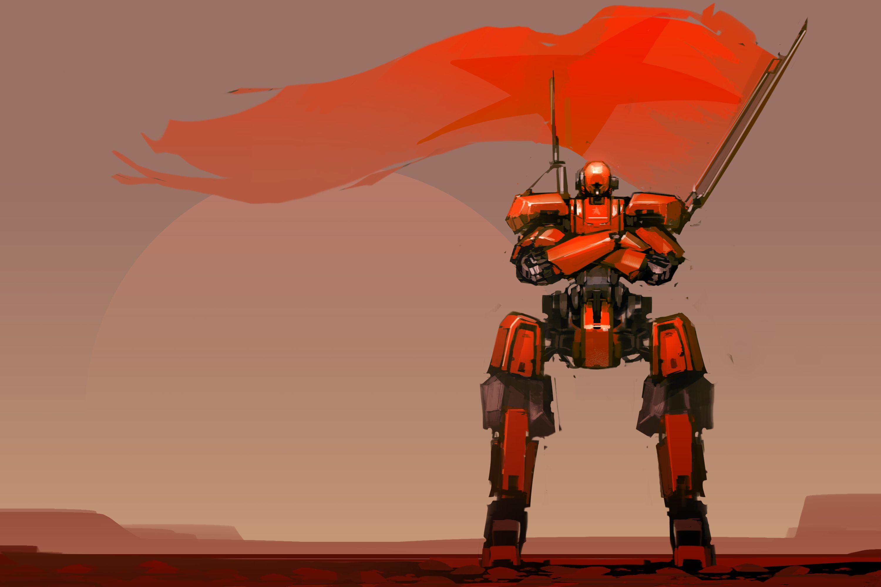 Free download wallpaper Robot, Sci Fi, Giant, Banner on your PC desktop