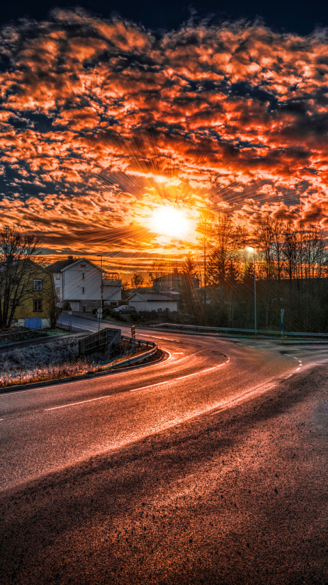 Téléchargez des papiers peints mobile Coucher De Soleil, Norvège, Rue, Photographie gratuitement.