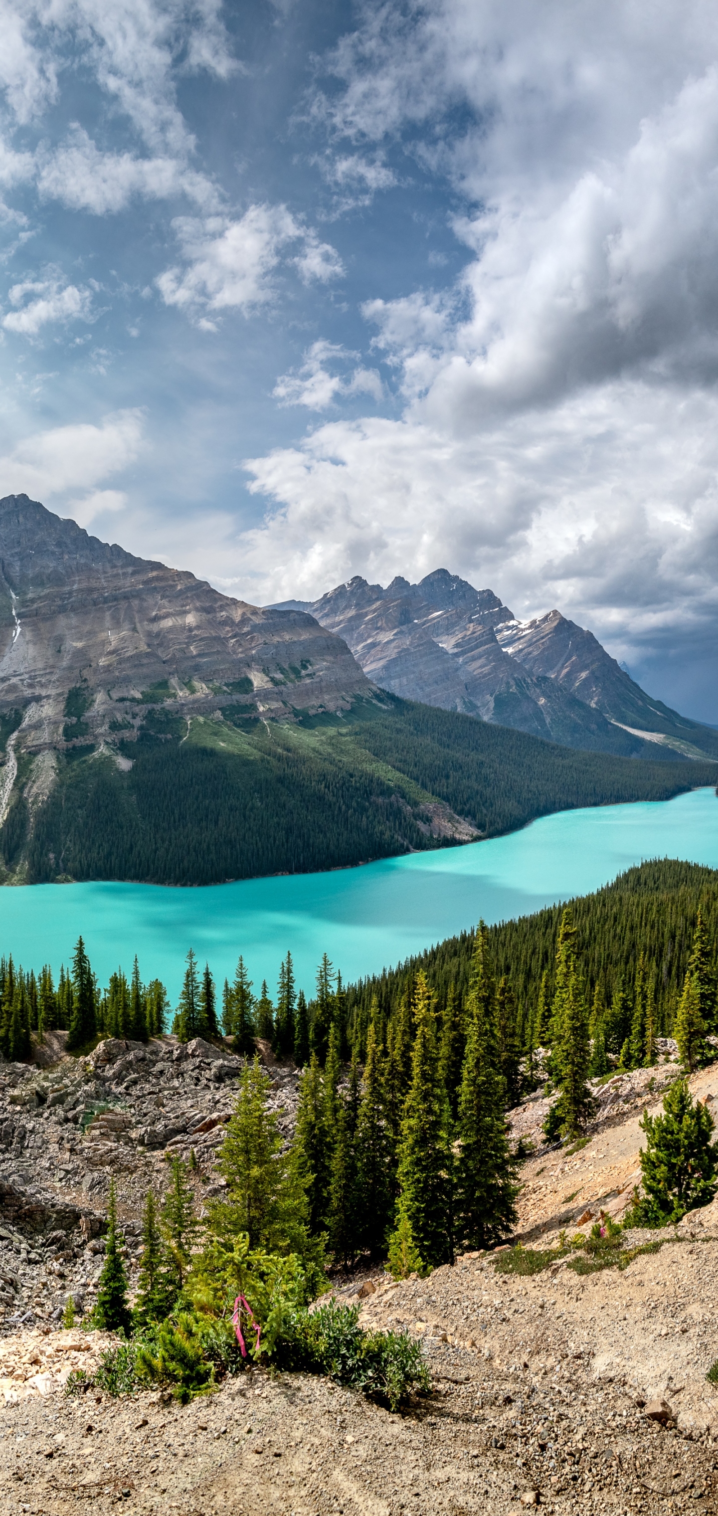 Download mobile wallpaper Landscape, Nature, Lakes, Mountain, Lake, Canada, Earth, National Park, Cloud, Banff National Park, Peyto Lake for free.