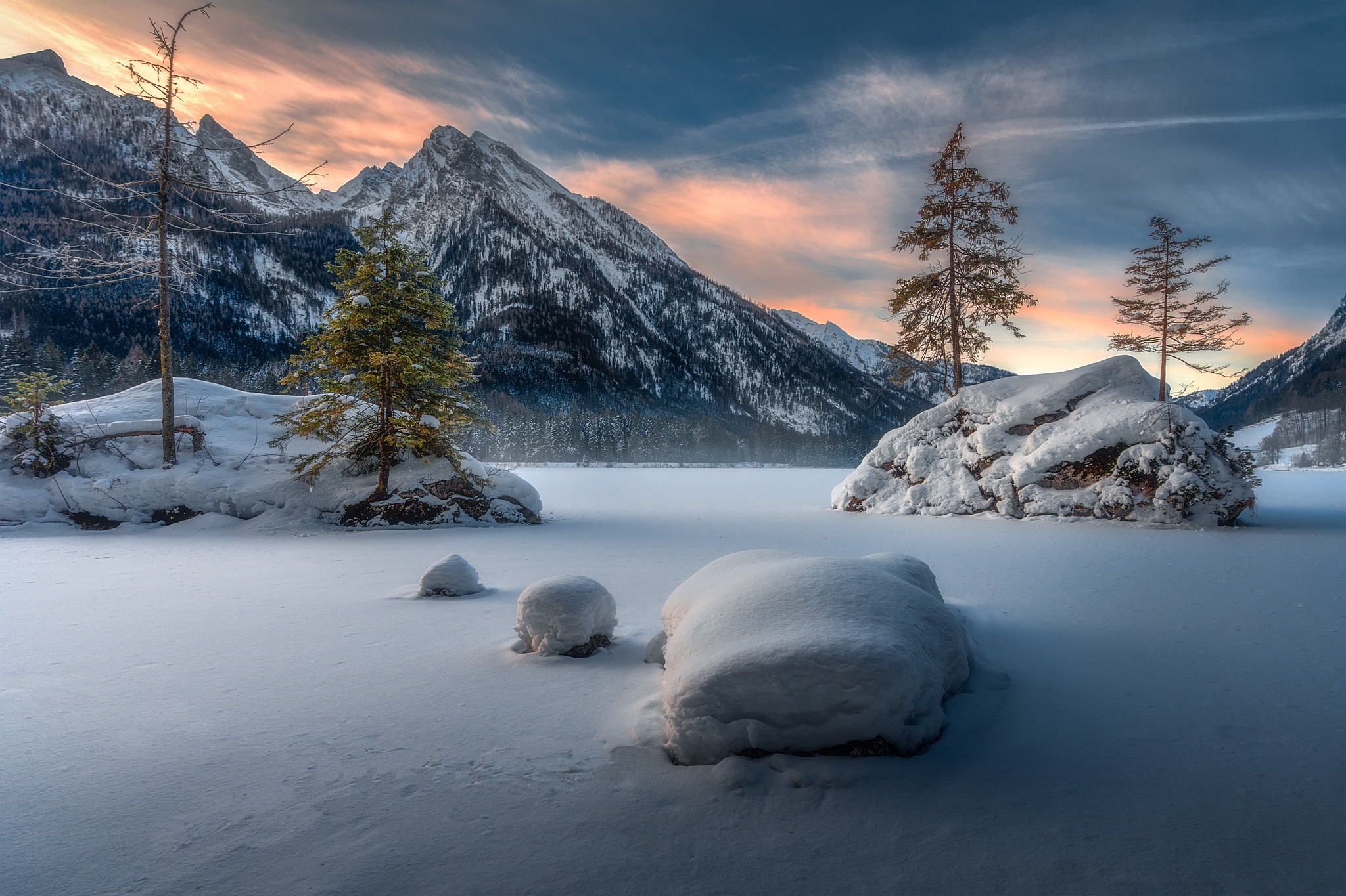Download mobile wallpaper Winter, Nature, Snow, Mountain, Earth for free.