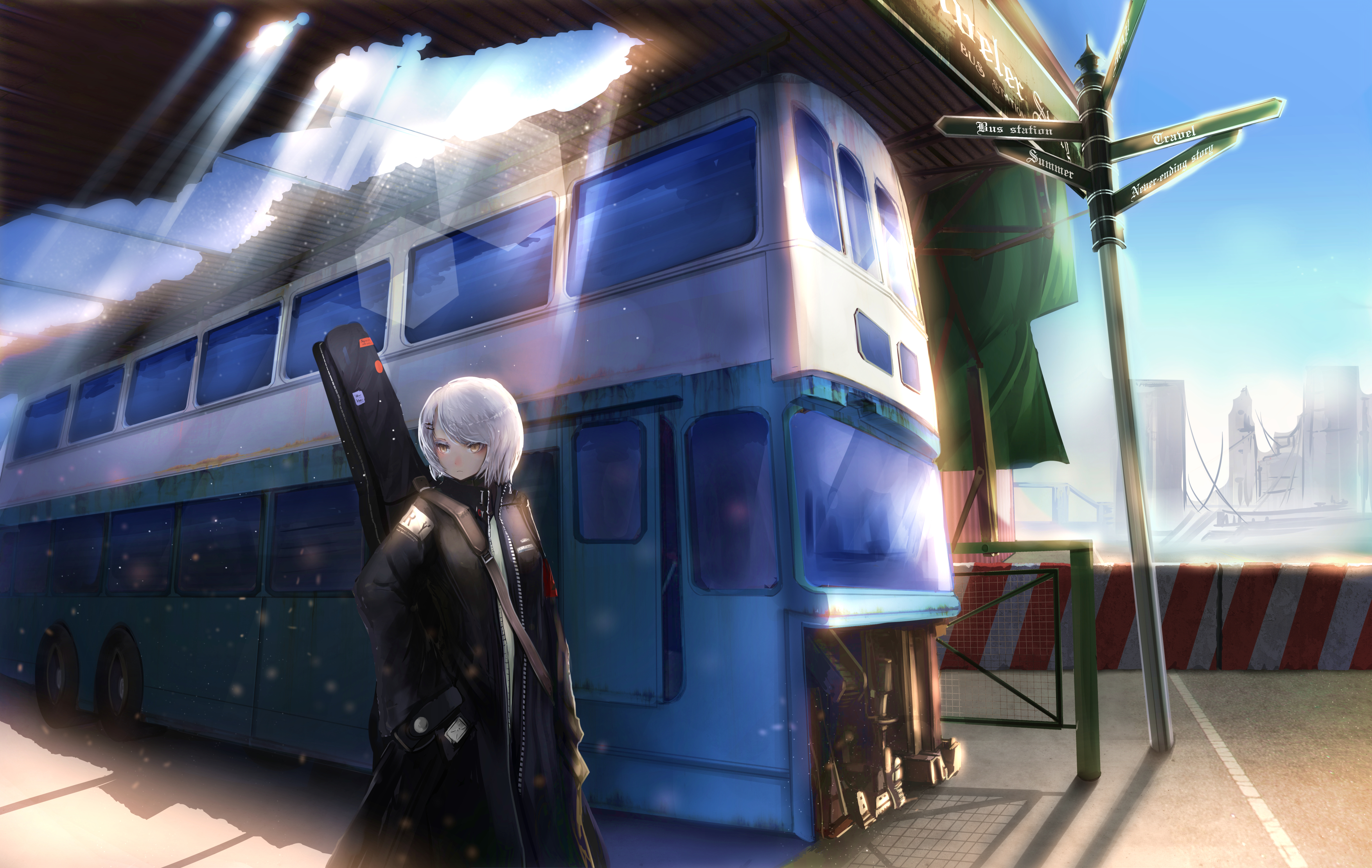 Download mobile wallpaper Anime, Bus, Original for free.