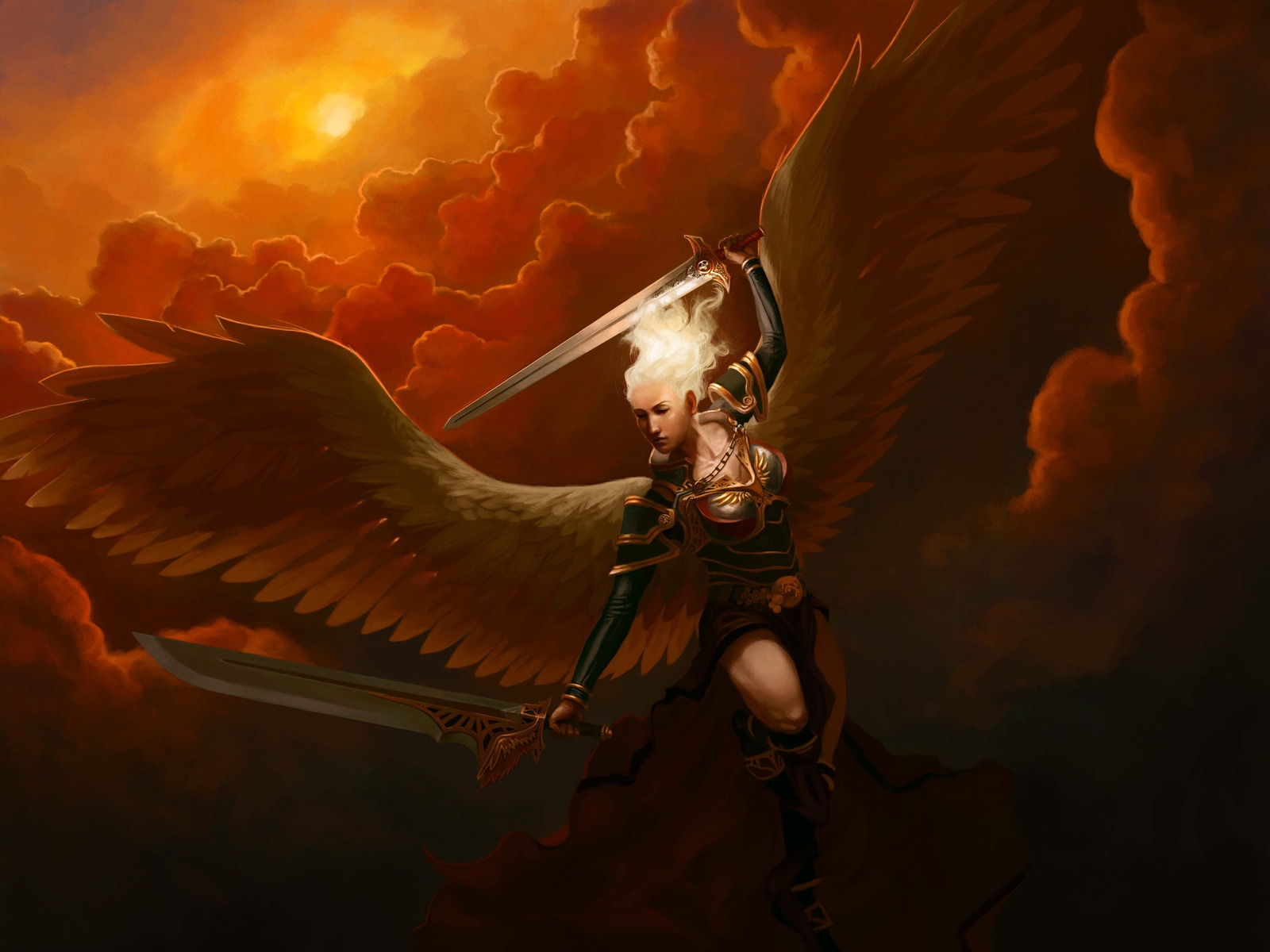 Free download wallpaper Fantasy, Angel Warrior on your PC desktop