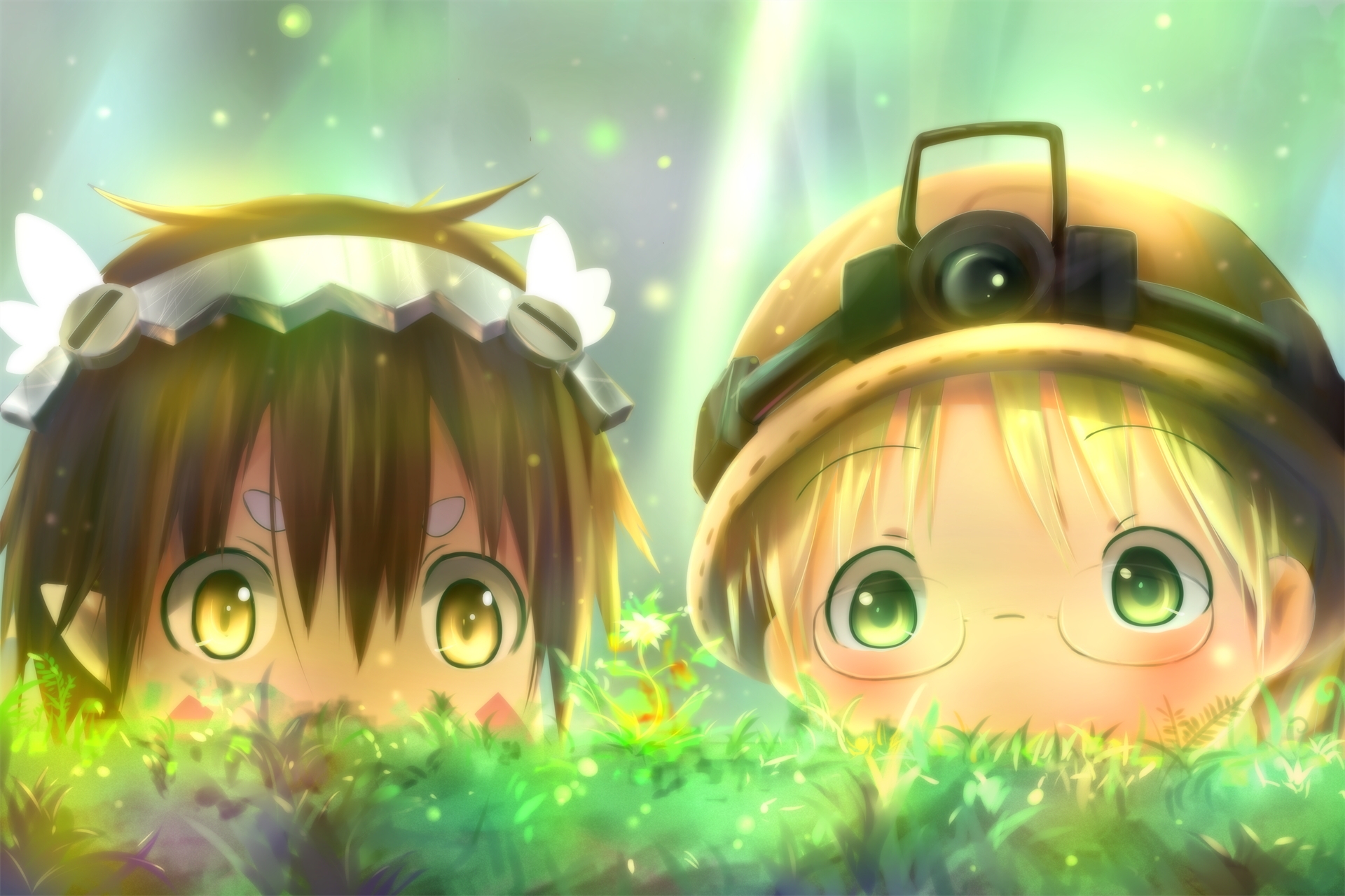 anime, made in abyss, reg (made in abyss), riko (made in abyss)