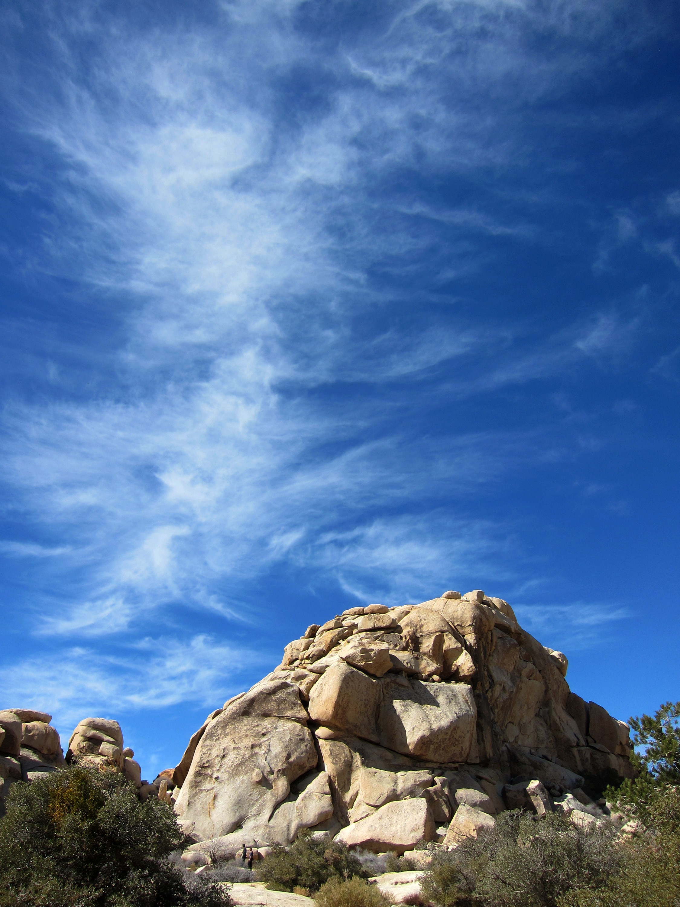 Download mobile wallpaper Rock, Sky, Stone, Bush, Nature for free.