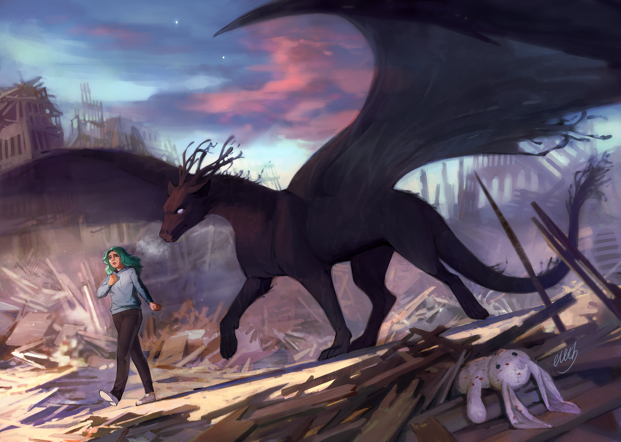 Download mobile wallpaper Fantasy, Dragon, Post Apocalyptic for free.