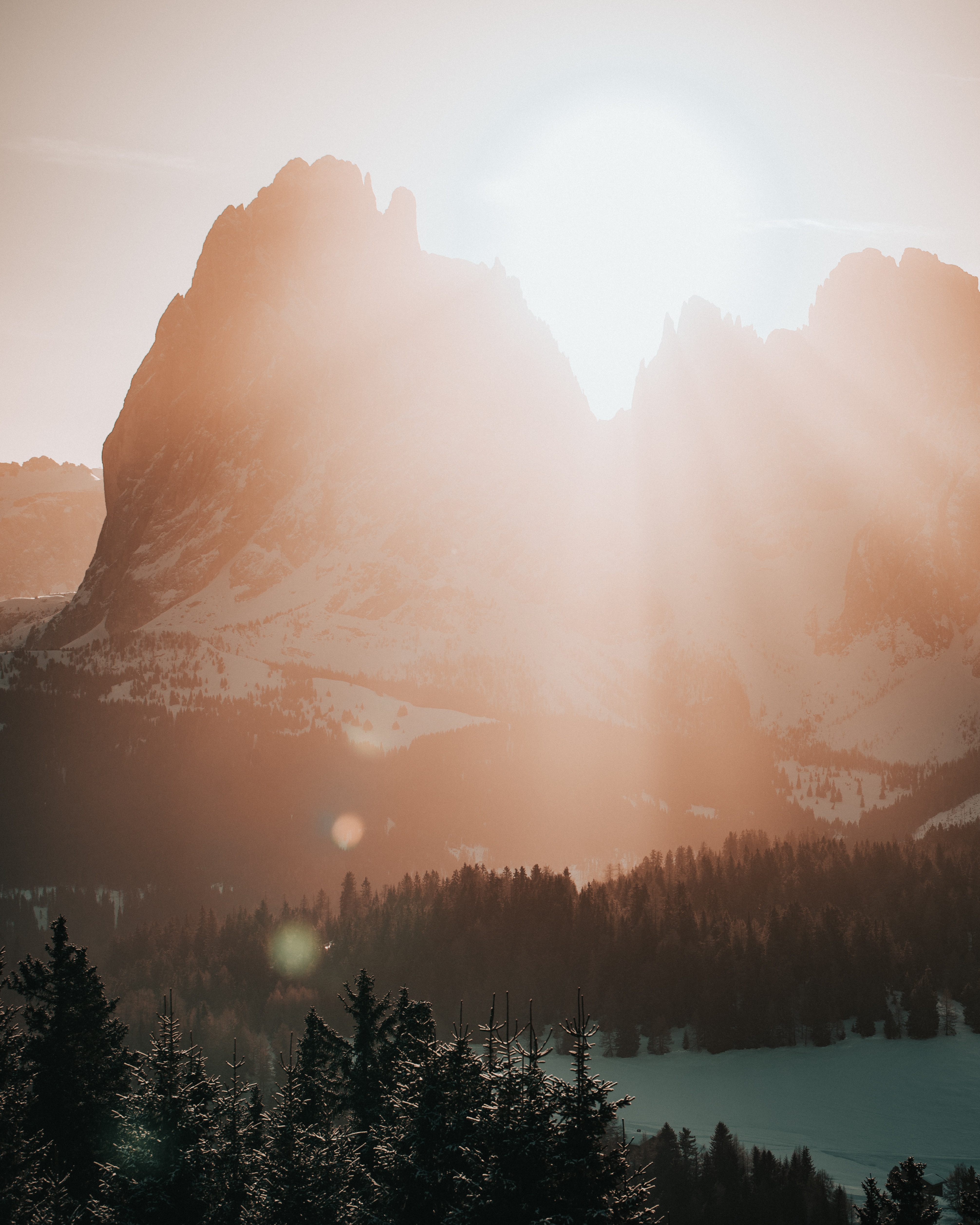 Cool Wallpapers nature, landscape, mountains, sun, dawn, glare