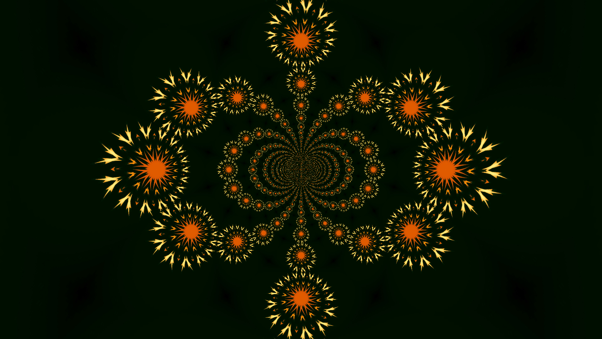 kaleidoscope, abstract, digital art, circle, orange (color)