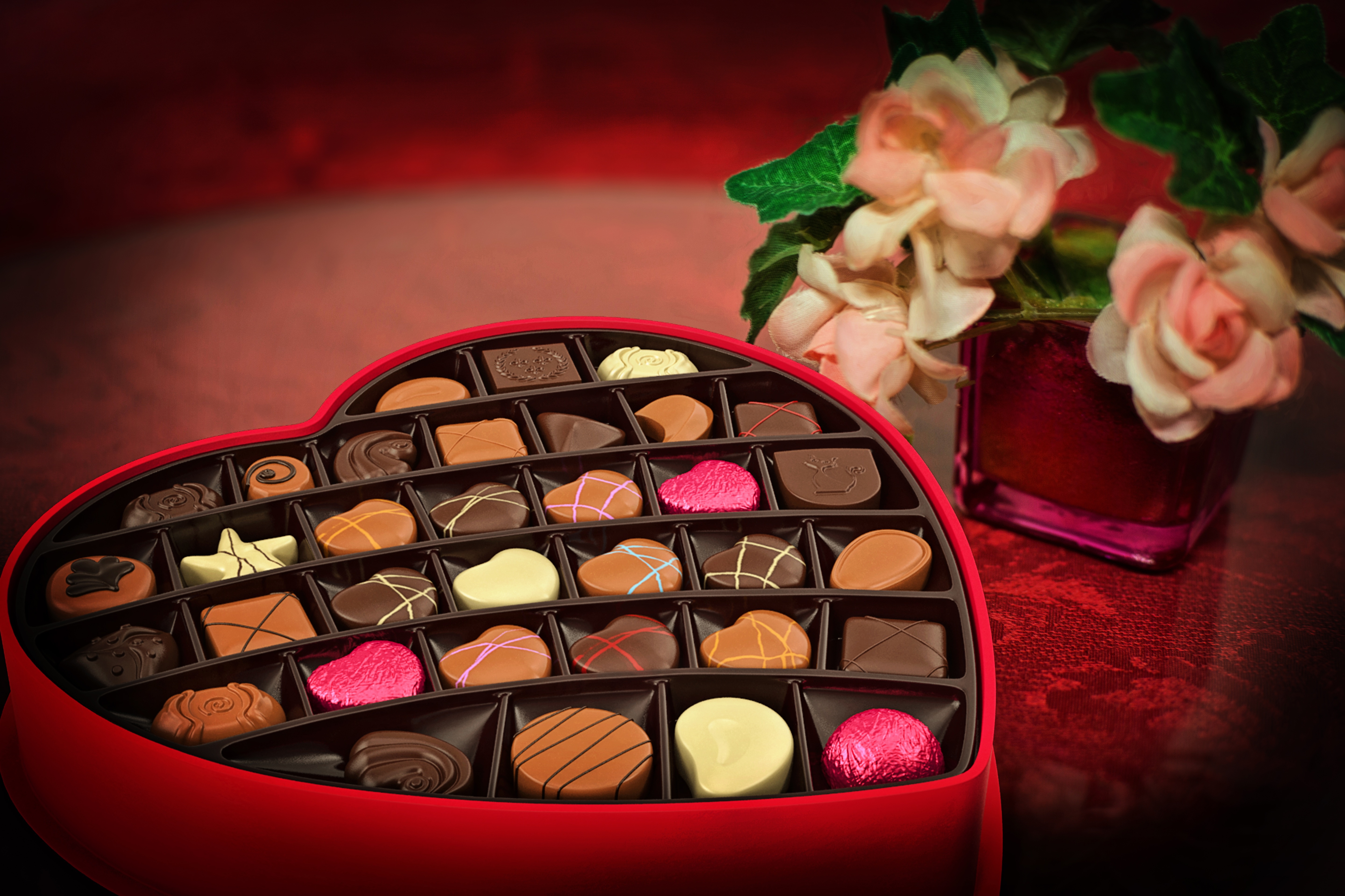 Download mobile wallpaper Food, Chocolate, Sweets, Heart Shaped for free.