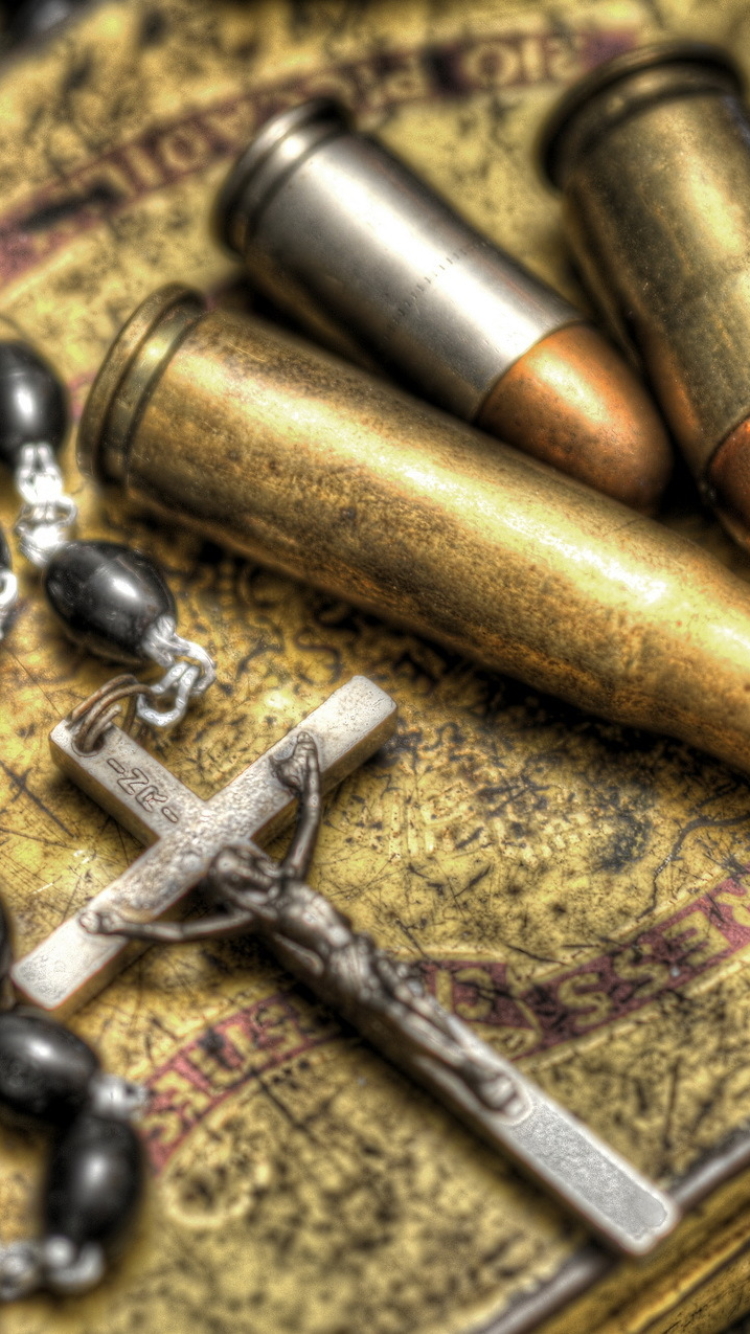 Download mobile wallpaper Still Life, Photography, Cross, Bullet for free.