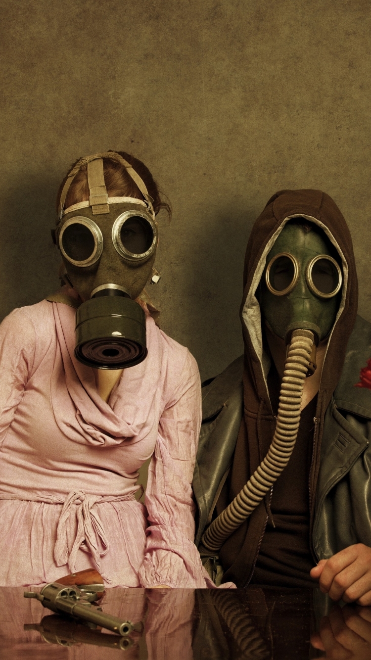 Download mobile wallpaper People, Dark, Mask, Gas Mask, Apocalyptic for free.