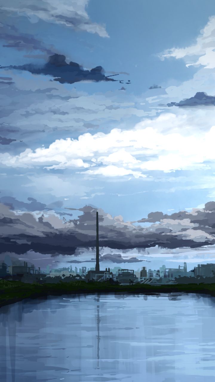 Handy-Wallpaper Landschaft, Wolke, Szene, Himmel, Szenisch, Animes kostenlos herunterladen.