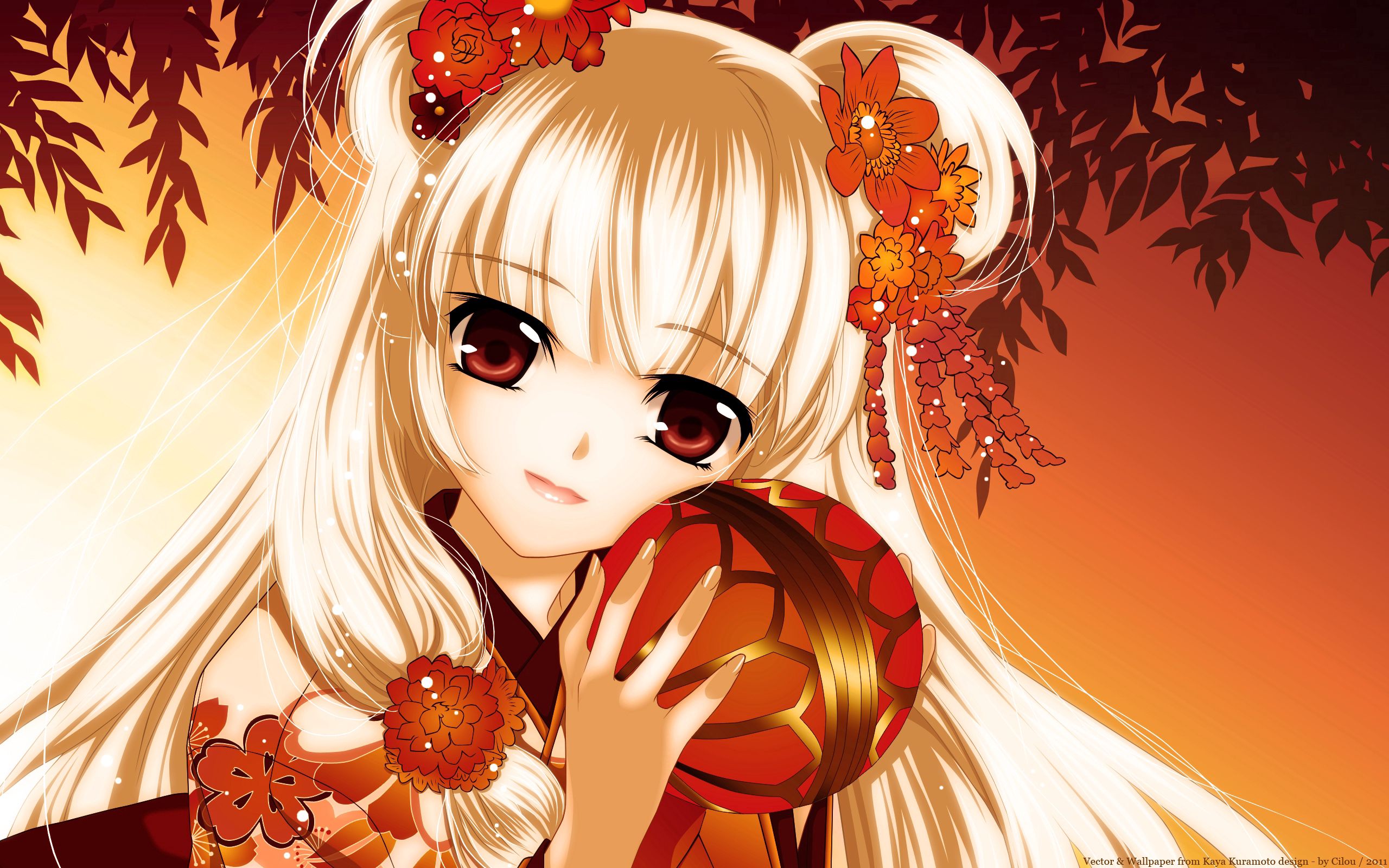 Free download wallpaper Ball, Blonde, Girl, Anime on your PC desktop