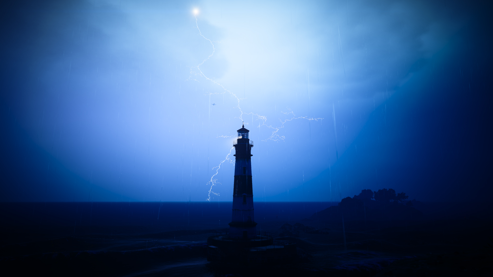 Free download wallpaper Lightning, Lighthouse, Video Game, Grand Theft Auto, Grand Theft Auto V on your PC desktop