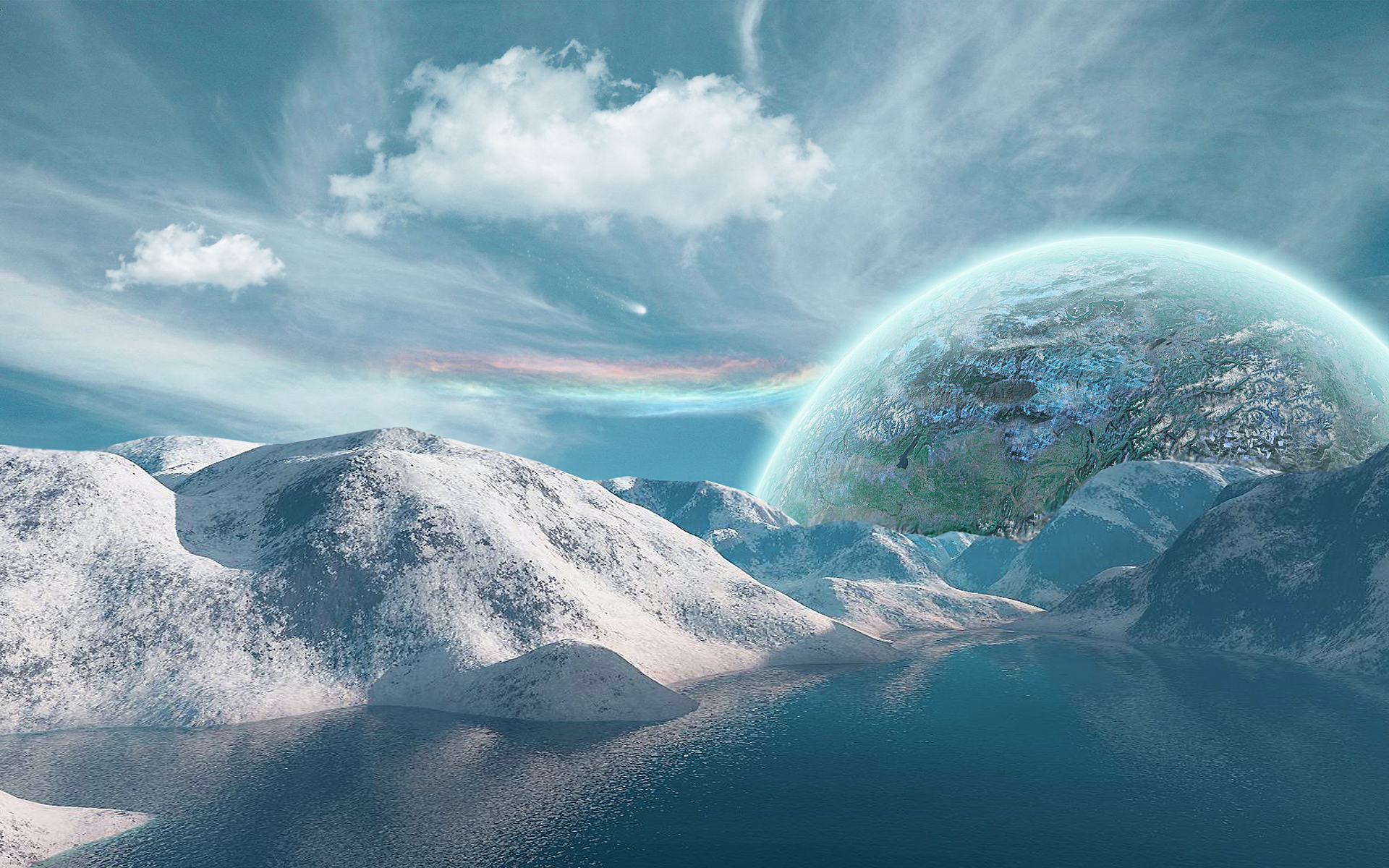 Laden Sie das Landschaft, Fantasie, Science Fiction, Planetenaufgang-Bild kostenlos auf Ihren PC-Desktop herunter