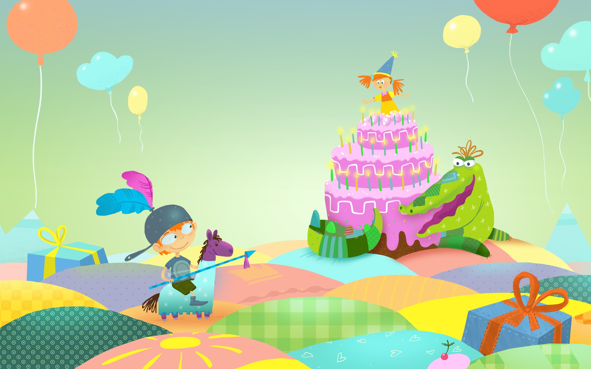 holiday, birthday, balloon, cake, child, gift, princess