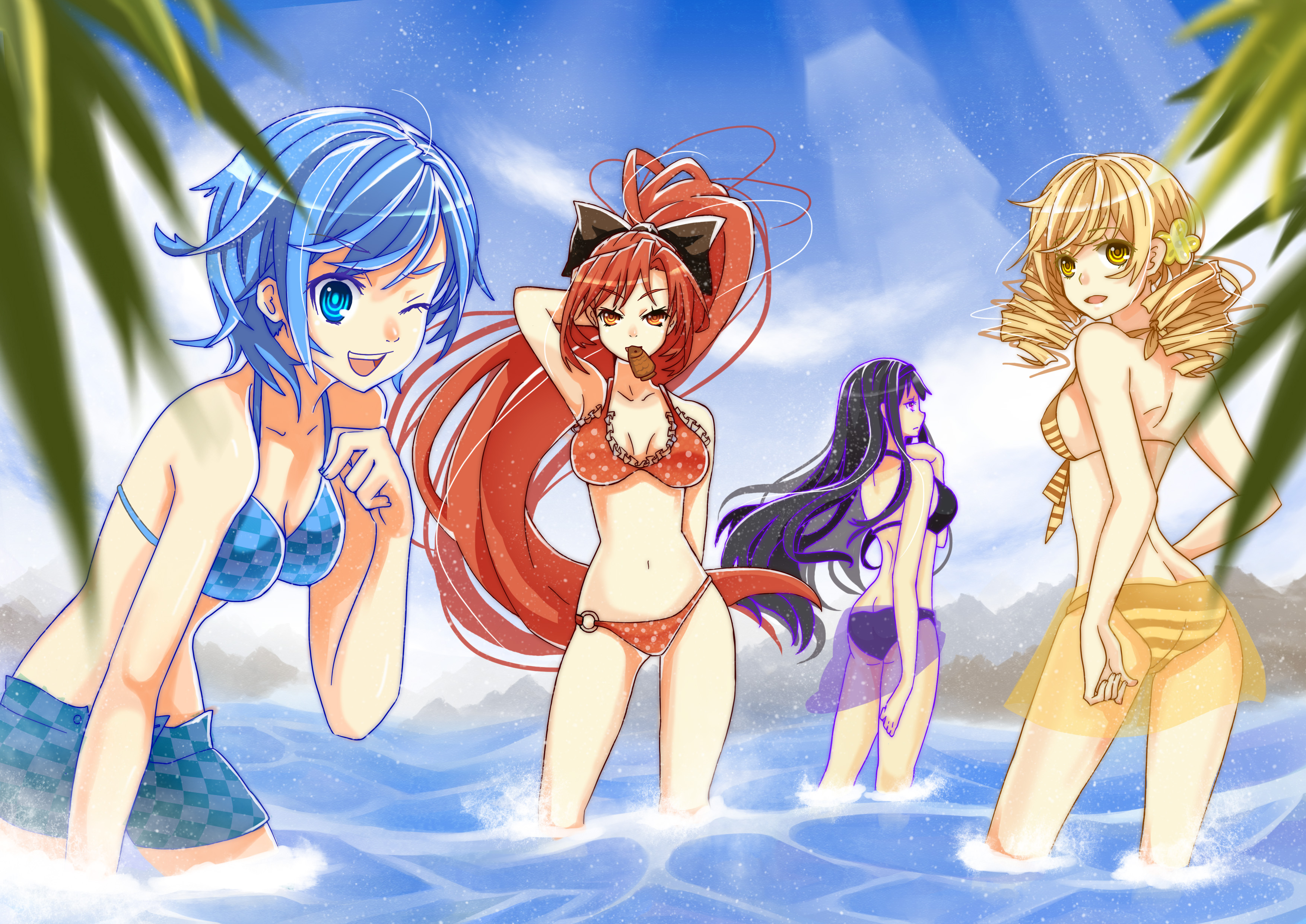 Descarga gratuita de fondo de pantalla para móvil de Animado, Kyōko Sakura, Puella Magi Madoka Magica, Homura Akemi, Mami Tomoe, Sayaka Miki.