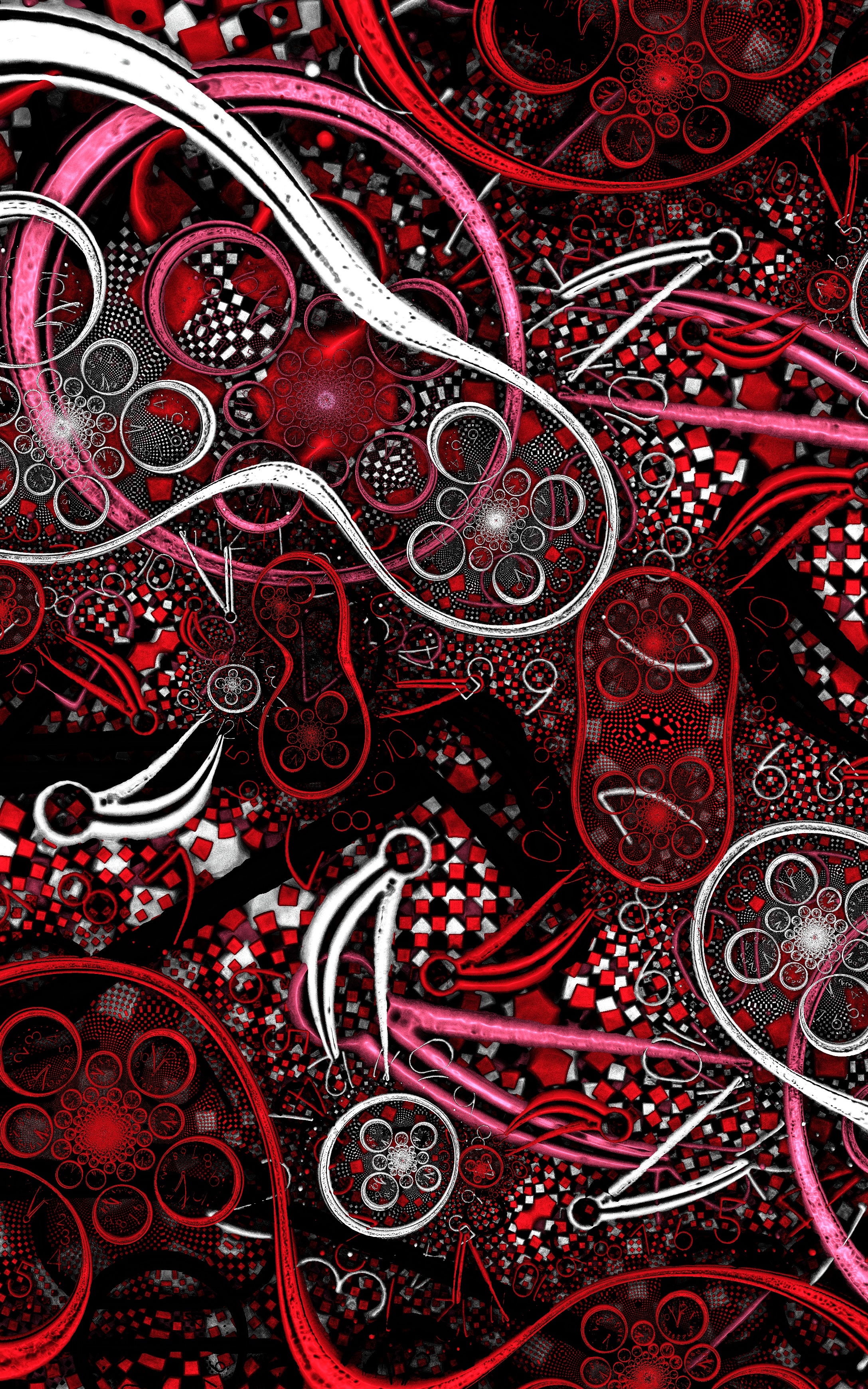 無料モバイル壁紙フォーム, 赤い, フラクタル, 形, 抽象, パターンをダウンロードします。
