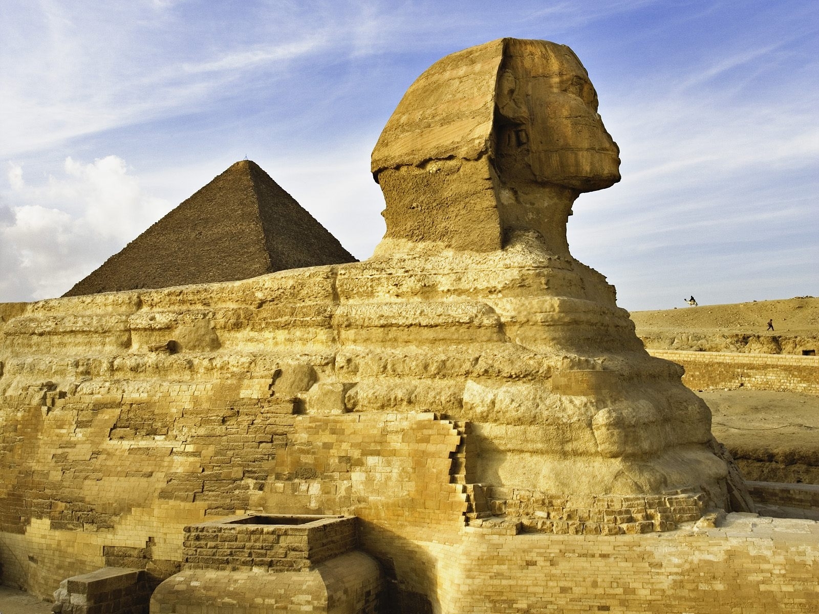 egypt, sphinx, landscape, yellow HD wallpaper