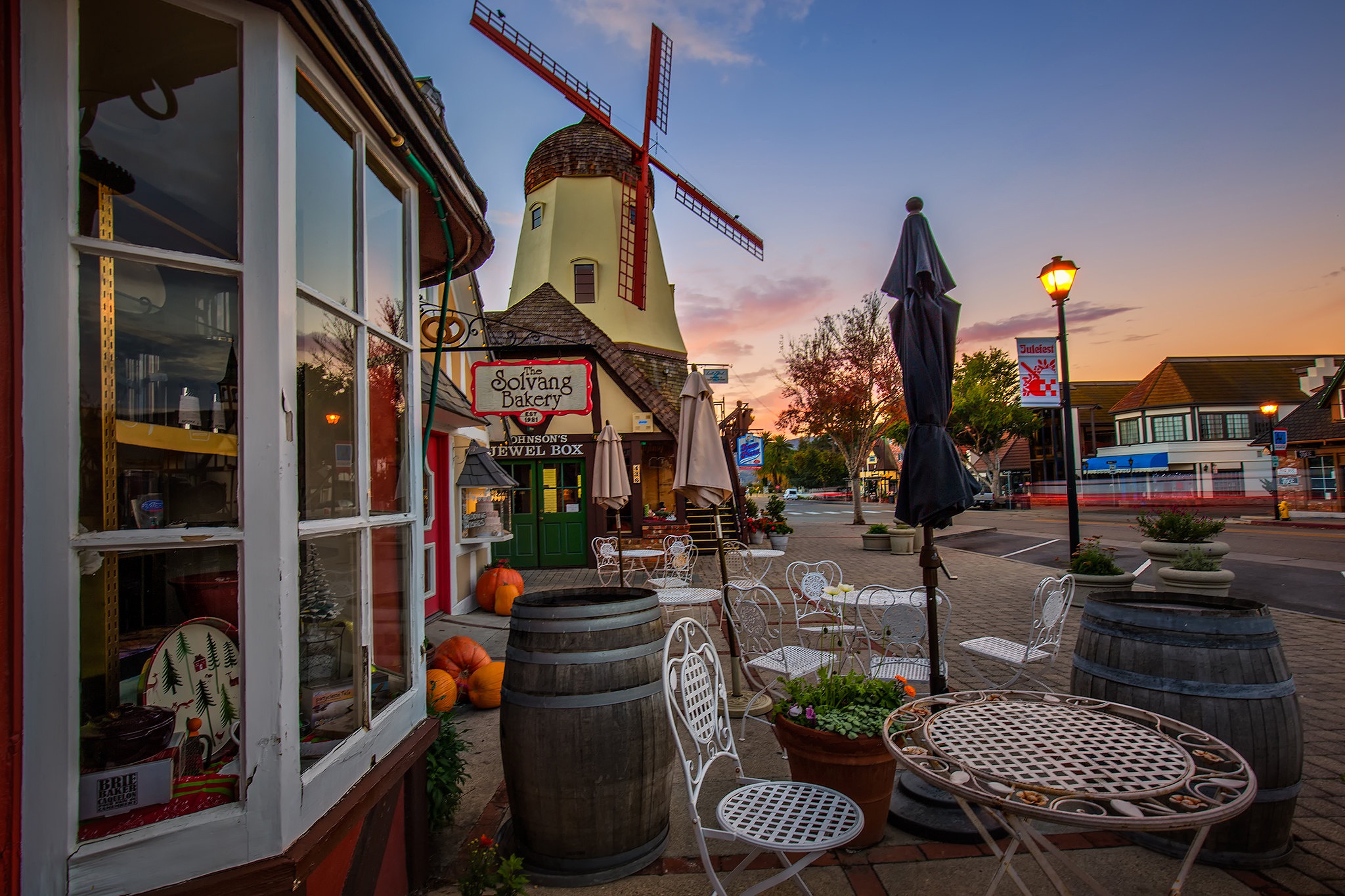 Download mobile wallpaper California, Town, Windmill, Shop, Man Made, Solvang, Towns for free.