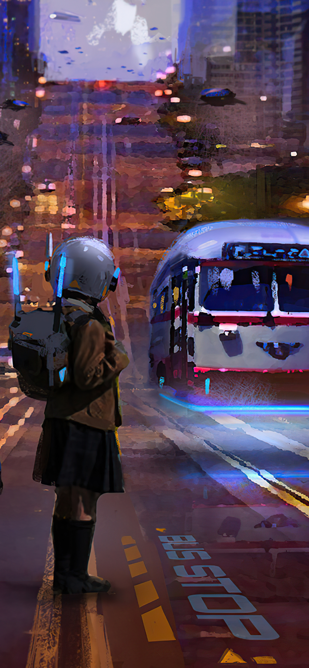 Download mobile wallpaper Sci Fi, Child, Bus, Futuristic, Vehicle for free.