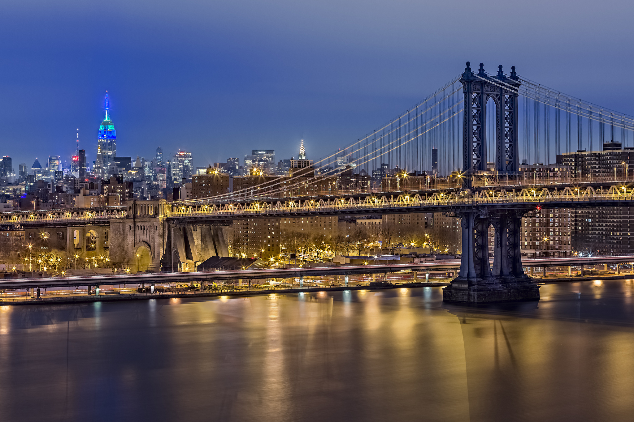 Завантажити шпалери безкоштовно Мости, Нью Йорк, Манхеттенський Міст, Створено Людиною картинка на робочий стіл ПК