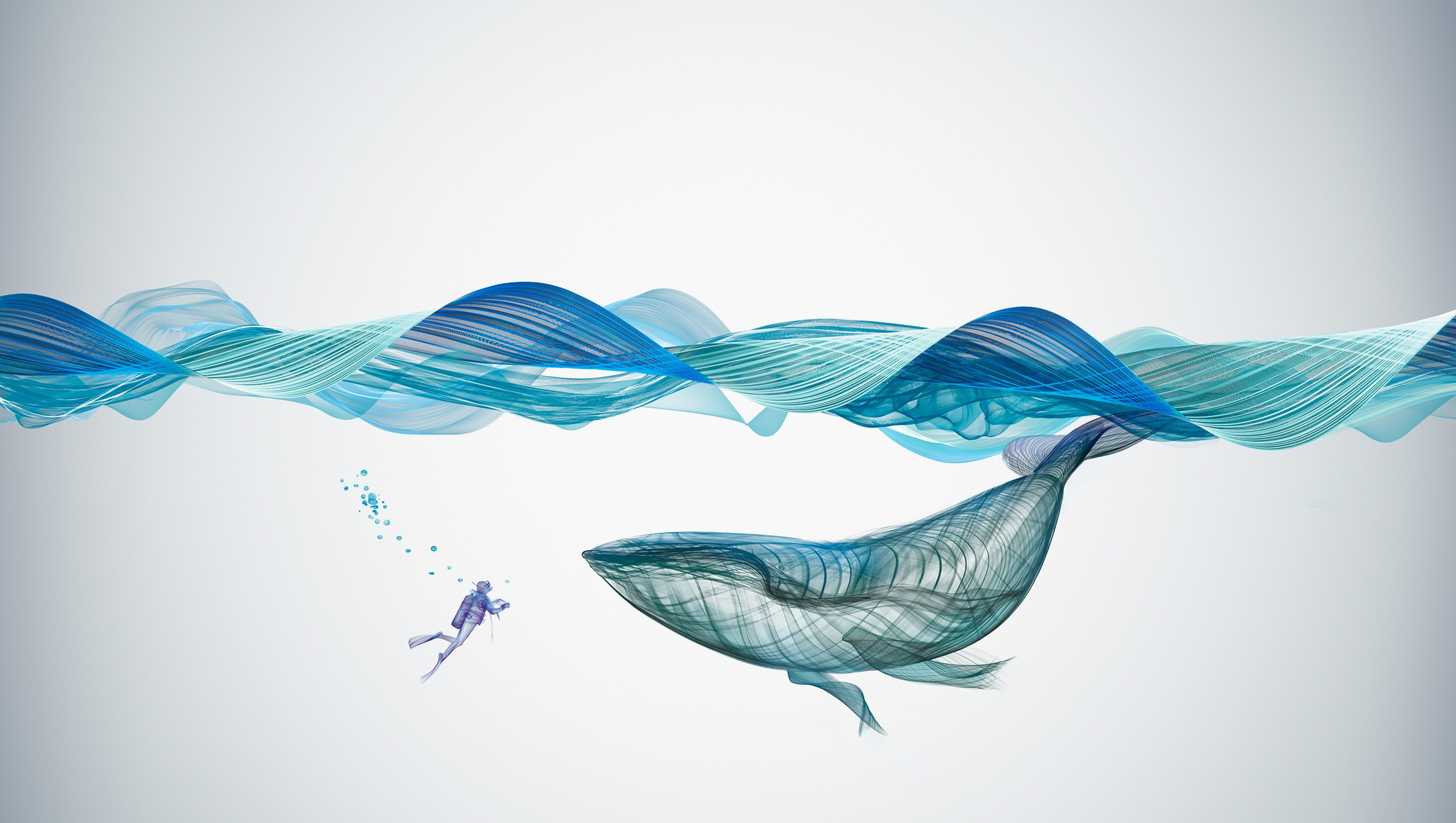 Free download wallpaper Artistic, Whale, Wave, Underwater on your PC desktop