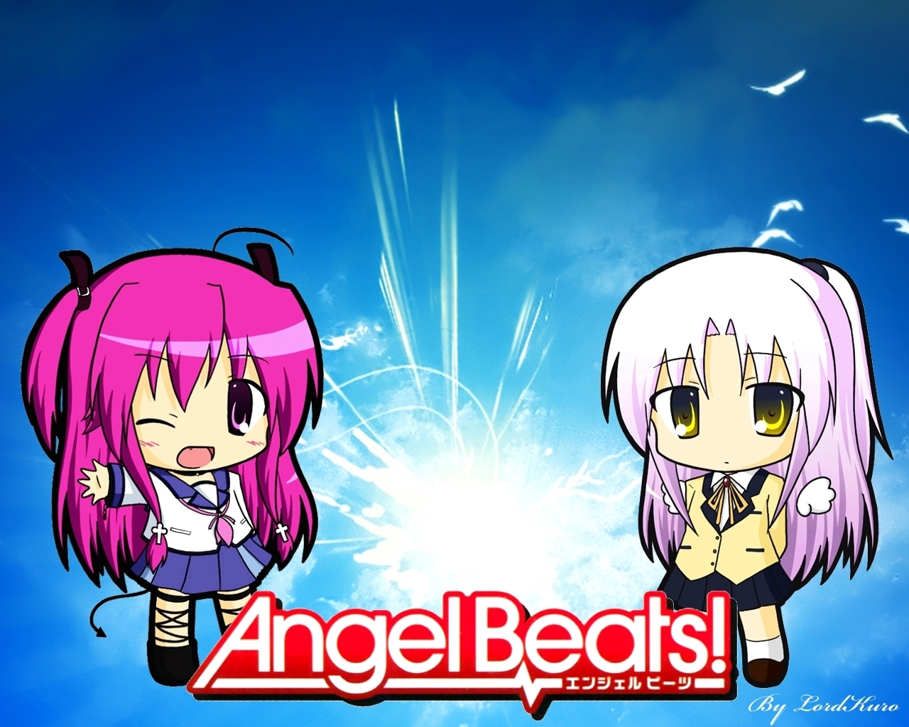 Скачати мобільні шпалери Аніме, Юі (Angel Beats!), Янгольські Ритми!, Канаде Тачібана безкоштовно.
