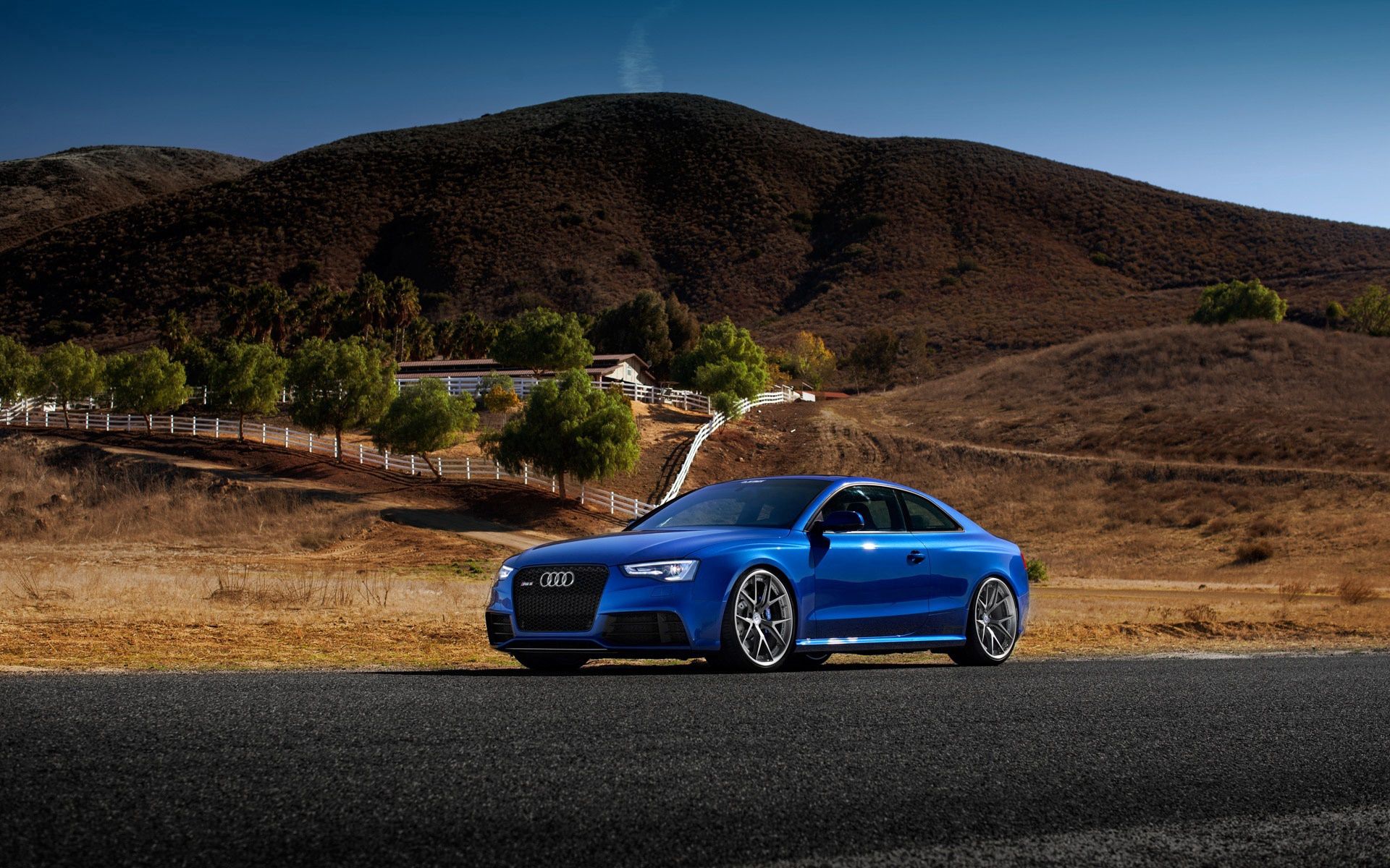 audi, cars, blue, side view, rs5