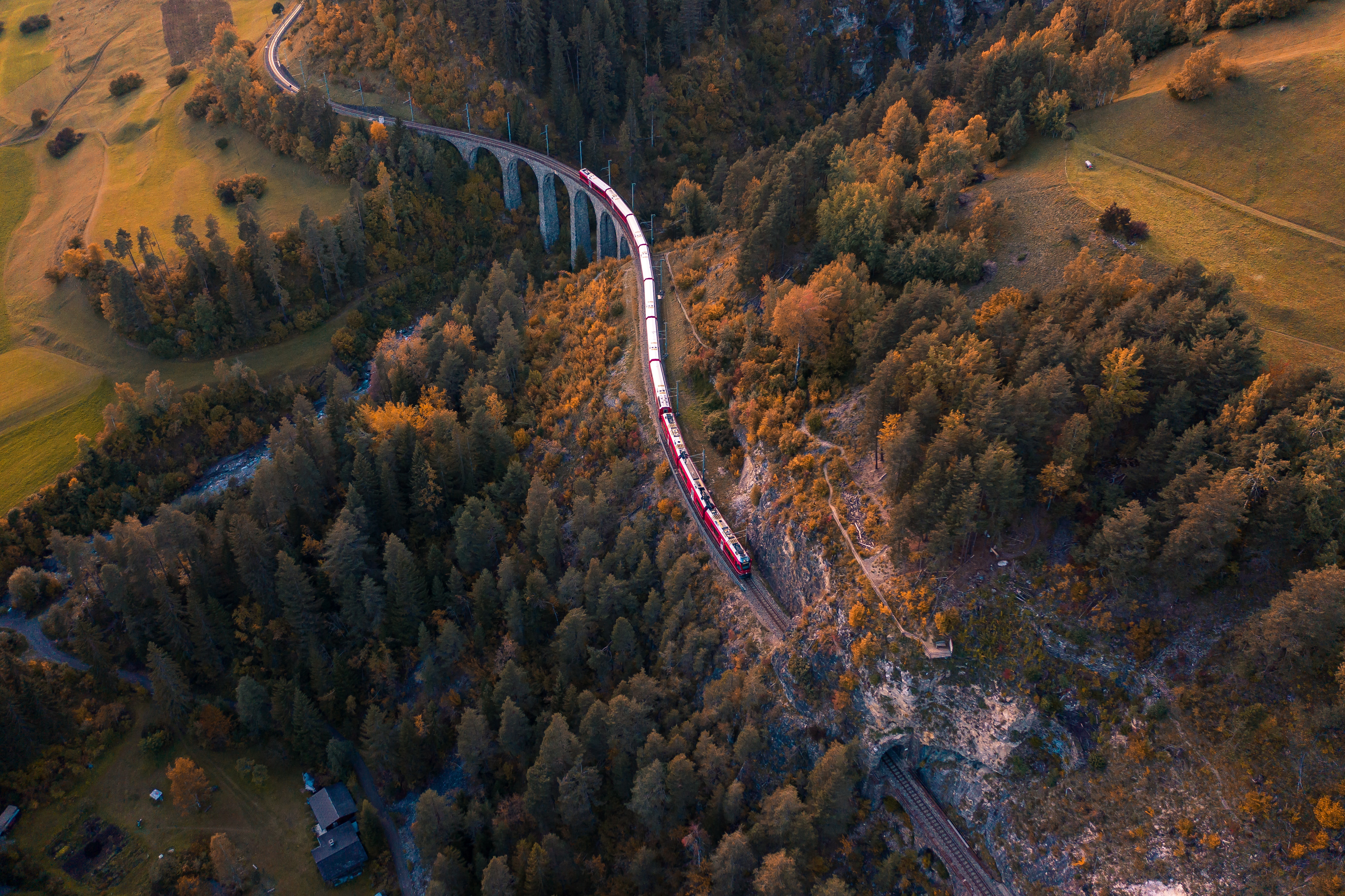 Download mobile wallpaper Switzerland, Train, Aerial, Vehicles for free.