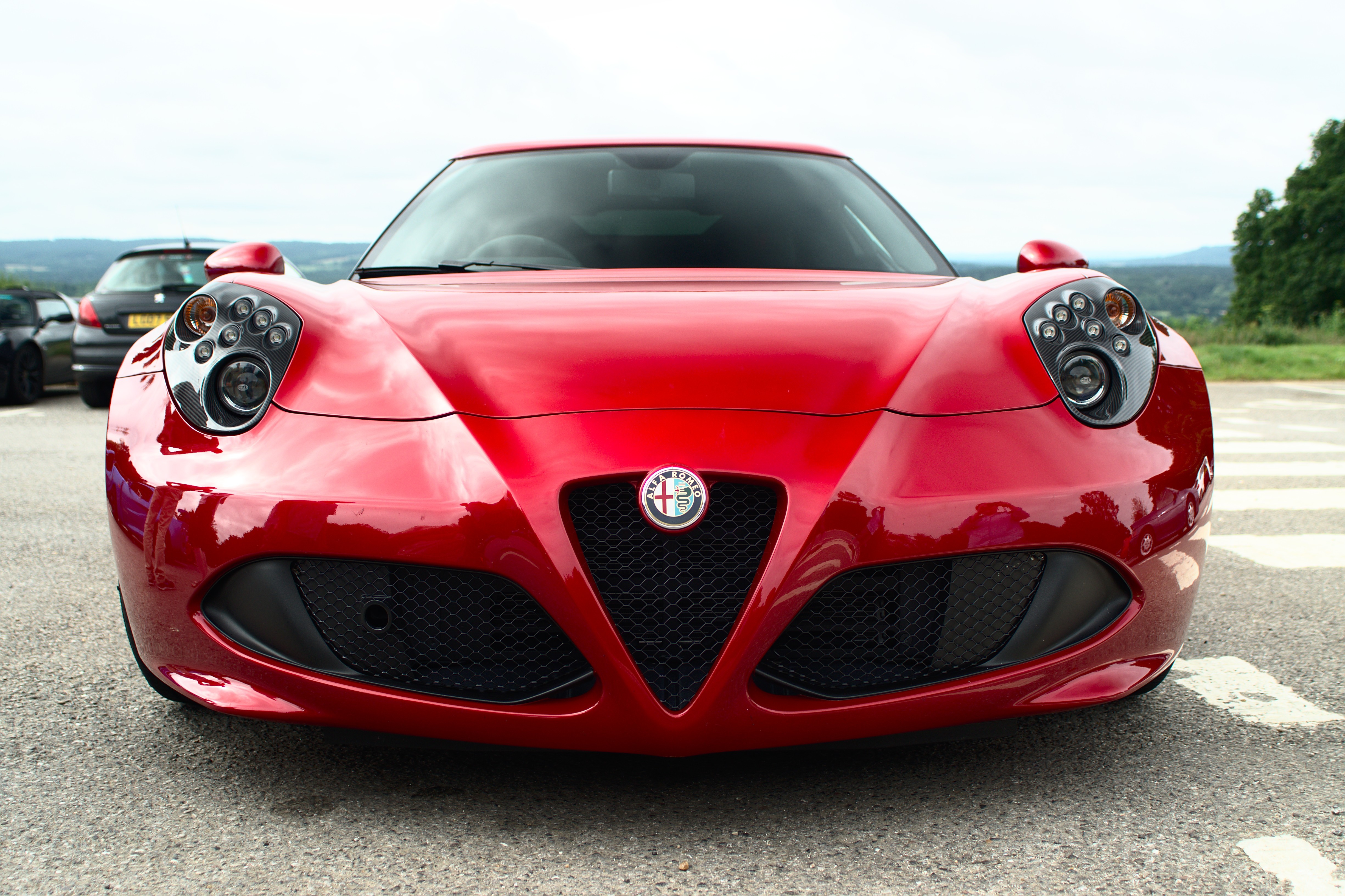 android alfa romeo, cars, red, front view