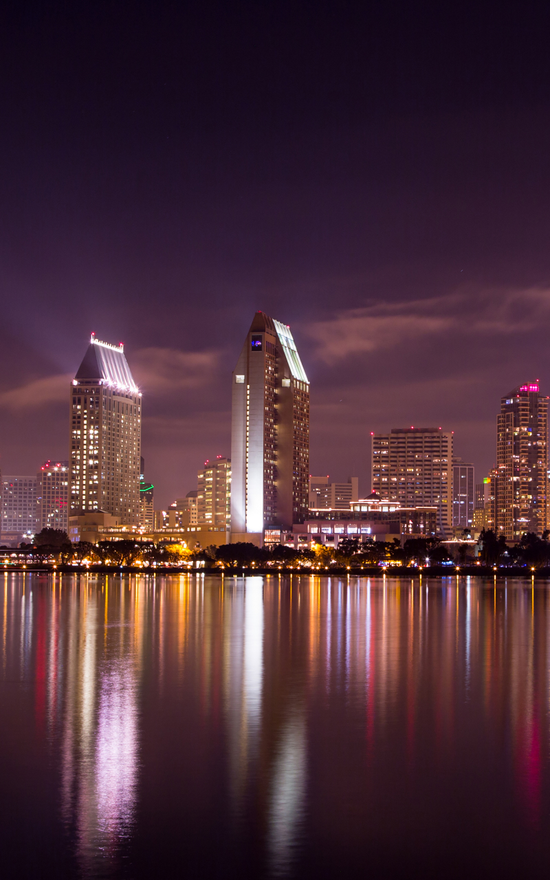Download mobile wallpaper Cities, Night, San Diego, Man Made for free.