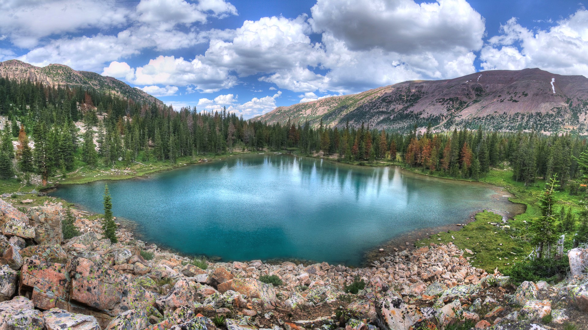 Download mobile wallpaper Lakes, Mountain, Lake, Forest, Earth, Utah, Amethyst Lake for free.