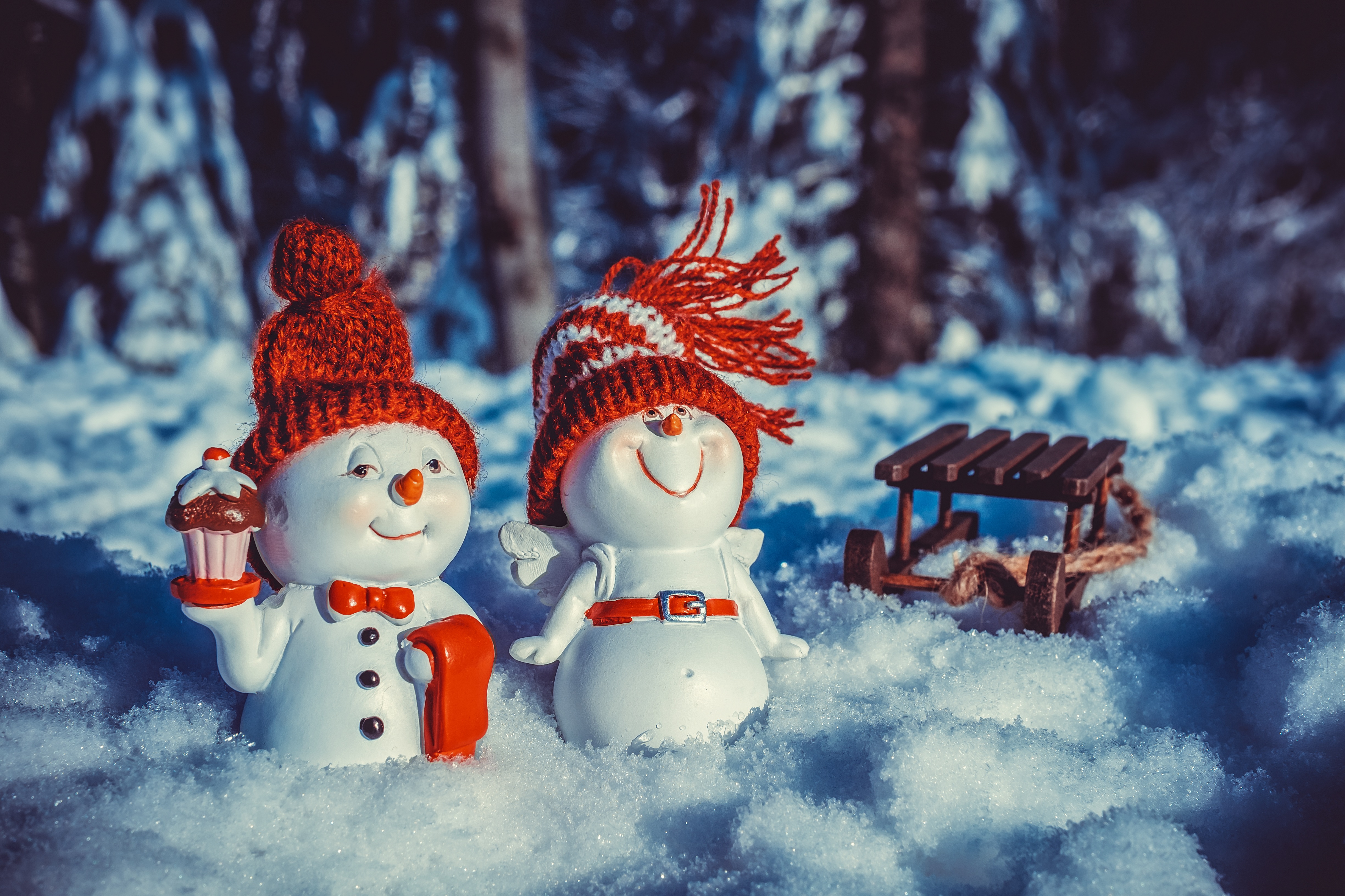 Download mobile wallpaper Snow, Snowman, Christmas, Photography for free.