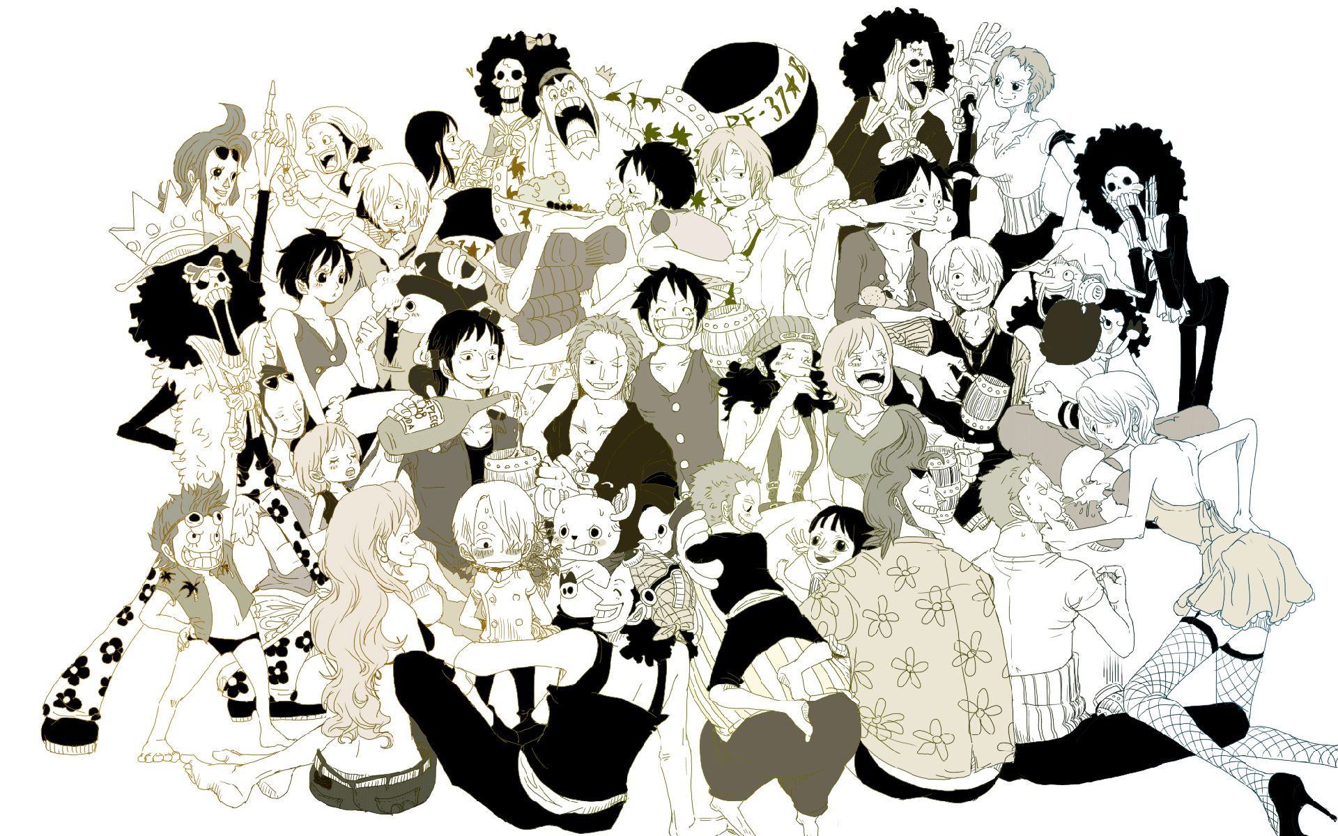 Baixar papel de parede para celular de Brook (One Piece), Franky (One Piece), Nami (One Piece), Roronoa Zoro, Sanji (One Piece), Tony Tony Chopper, Usopp (One Piece), Monkey D Luffy, One Piece, Anime gratuito.