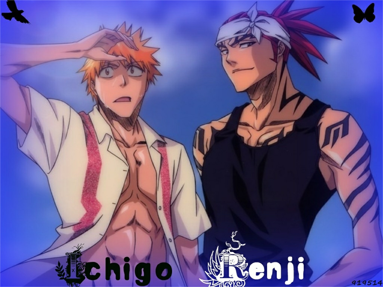 Handy-Wallpaper Bleach, Animes, Renji Abarai, Ichigo Kurosaki kostenlos herunterladen.