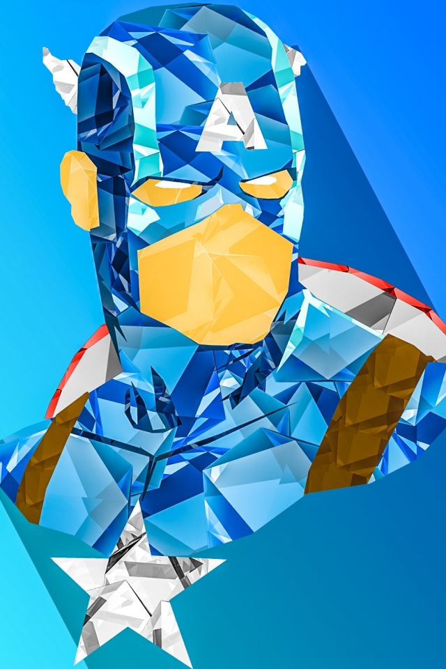 Download mobile wallpaper Abstract, Captain America, Facets, Low Poly, Comics, Captain America: The Winter Soldier for free.