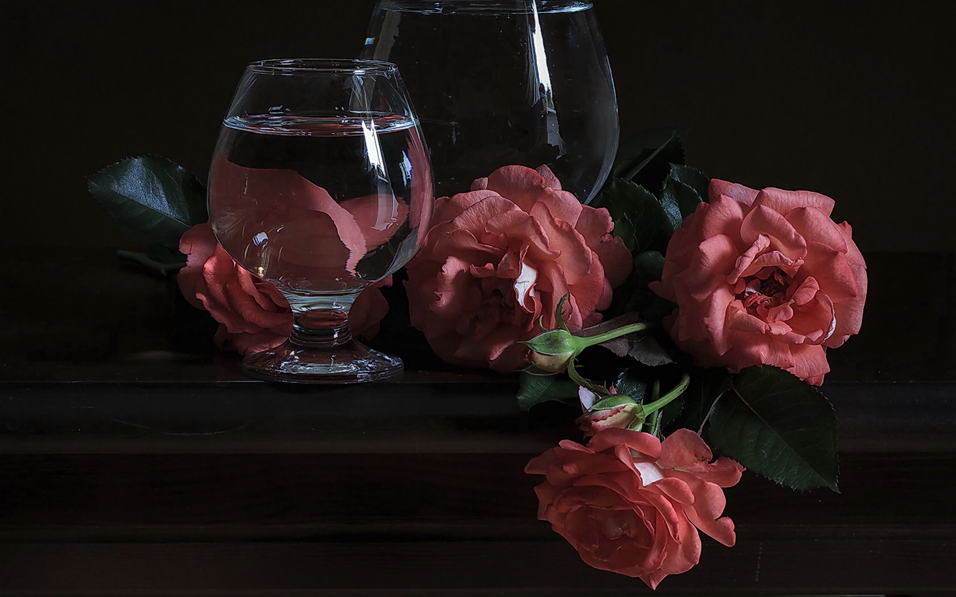 Завантажити шпалери безкоштовно Натюрморт, Квітка, Роза, Скло, Фотографія, Рожева Квітка картинка на робочий стіл ПК