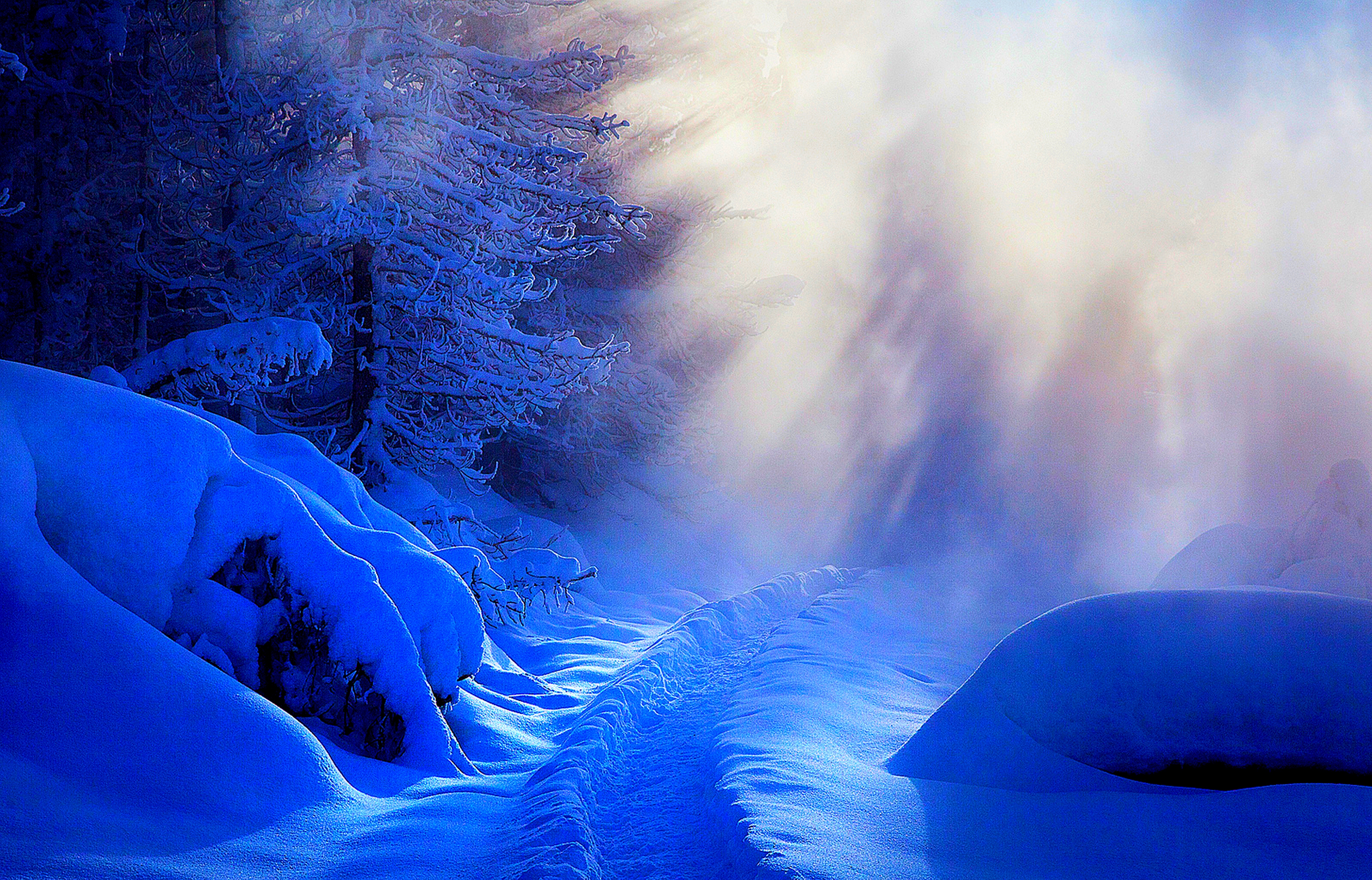 Download mobile wallpaper Winter, Earth, Sunbeam for free.