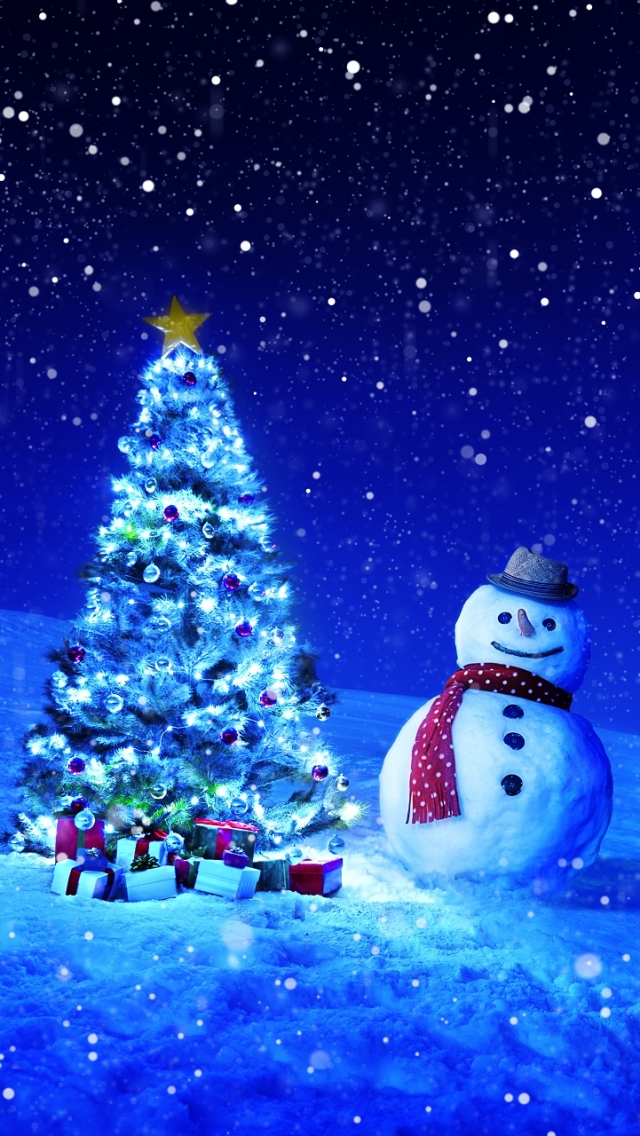 Download mobile wallpaper Snowman, Christmas, Holiday, Gift, Christmas Tree for free.