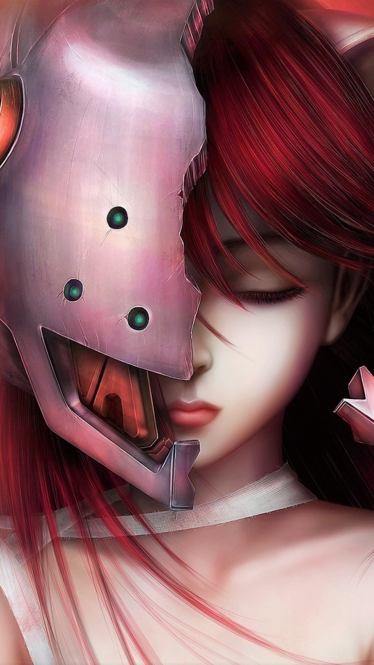 Download mobile wallpaper Anime, Helmet, Red Hair, Lucy (Elfen Lied), Elfen Lied for free.