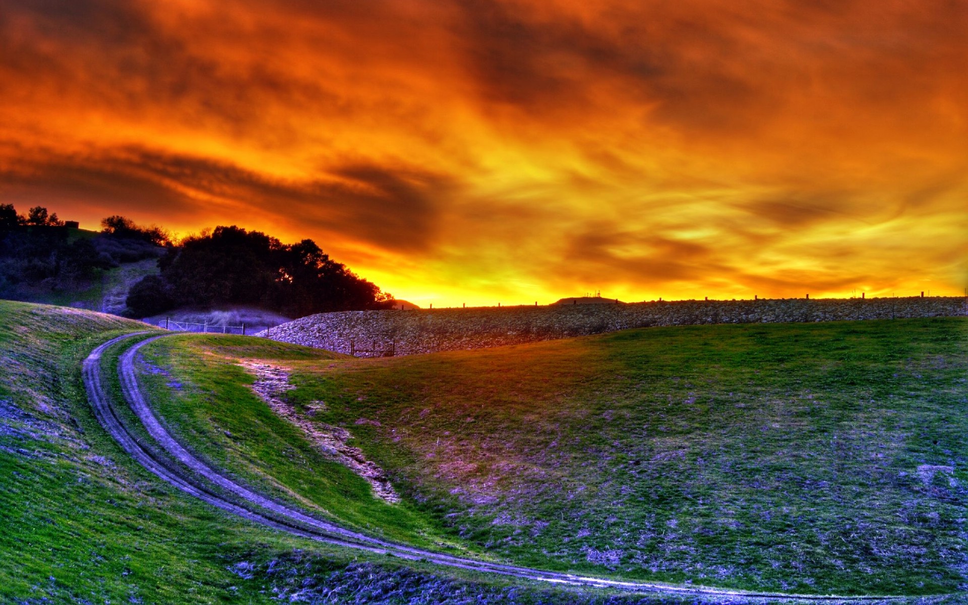 Free download wallpaper Sunset, Road, Earth on your PC desktop