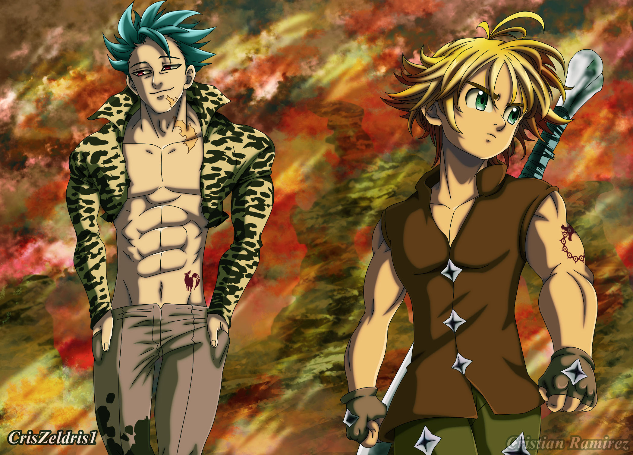 Free download wallpaper Anime, The Seven Deadly Sins, Meliodas (The Seven Deadly Sins), Ban (The Seven Deadly Sins) on your PC desktop