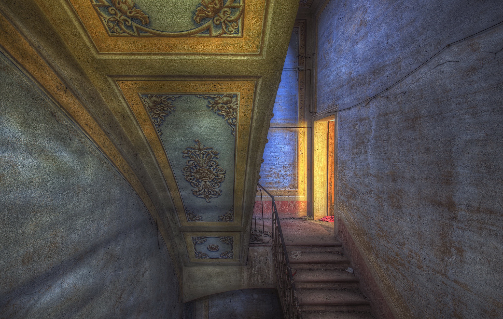 Download mobile wallpaper Interior, Stairs, Ruin, Man Made for free.