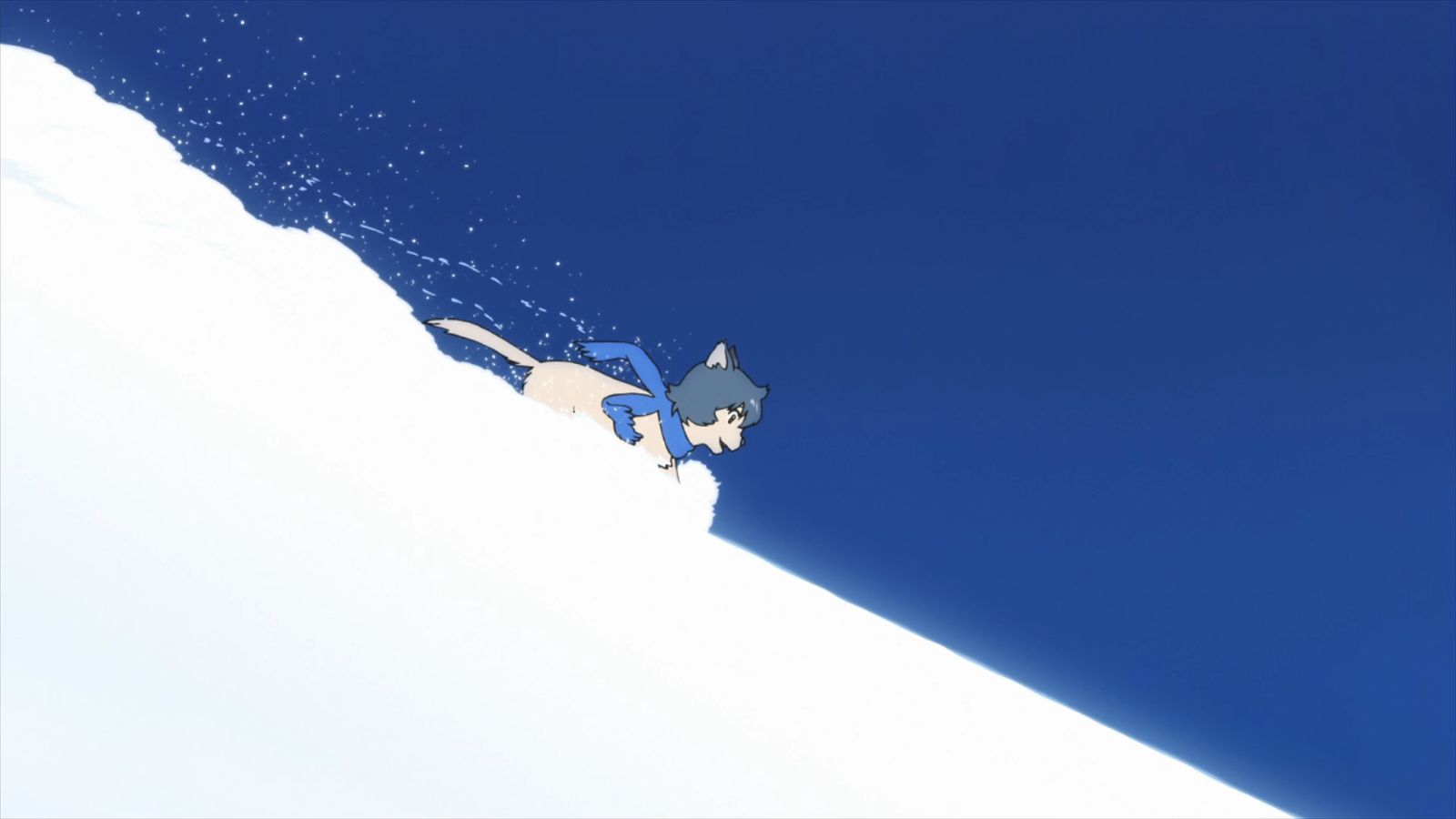 626136壁紙のダウンロードアニメ, オオカミの子供たち, アメ（オオカミチルドレン）, 可愛い, 滑り台, 雪, 冬-スクリーンセーバーと写真を無料で