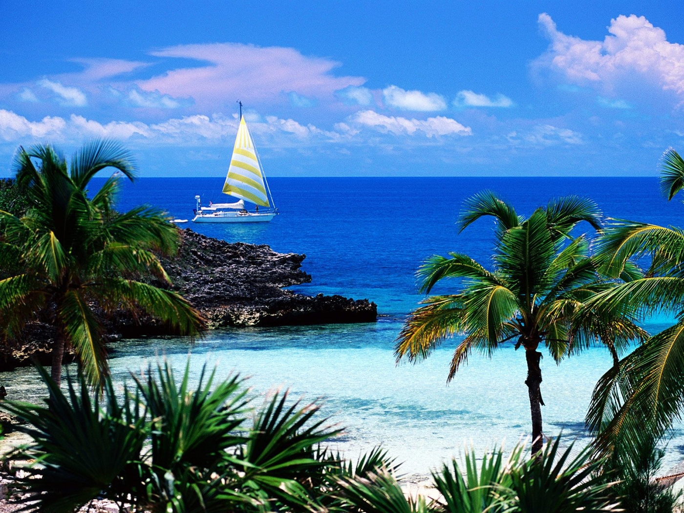 landscape, sea, yachts, blue HD wallpaper