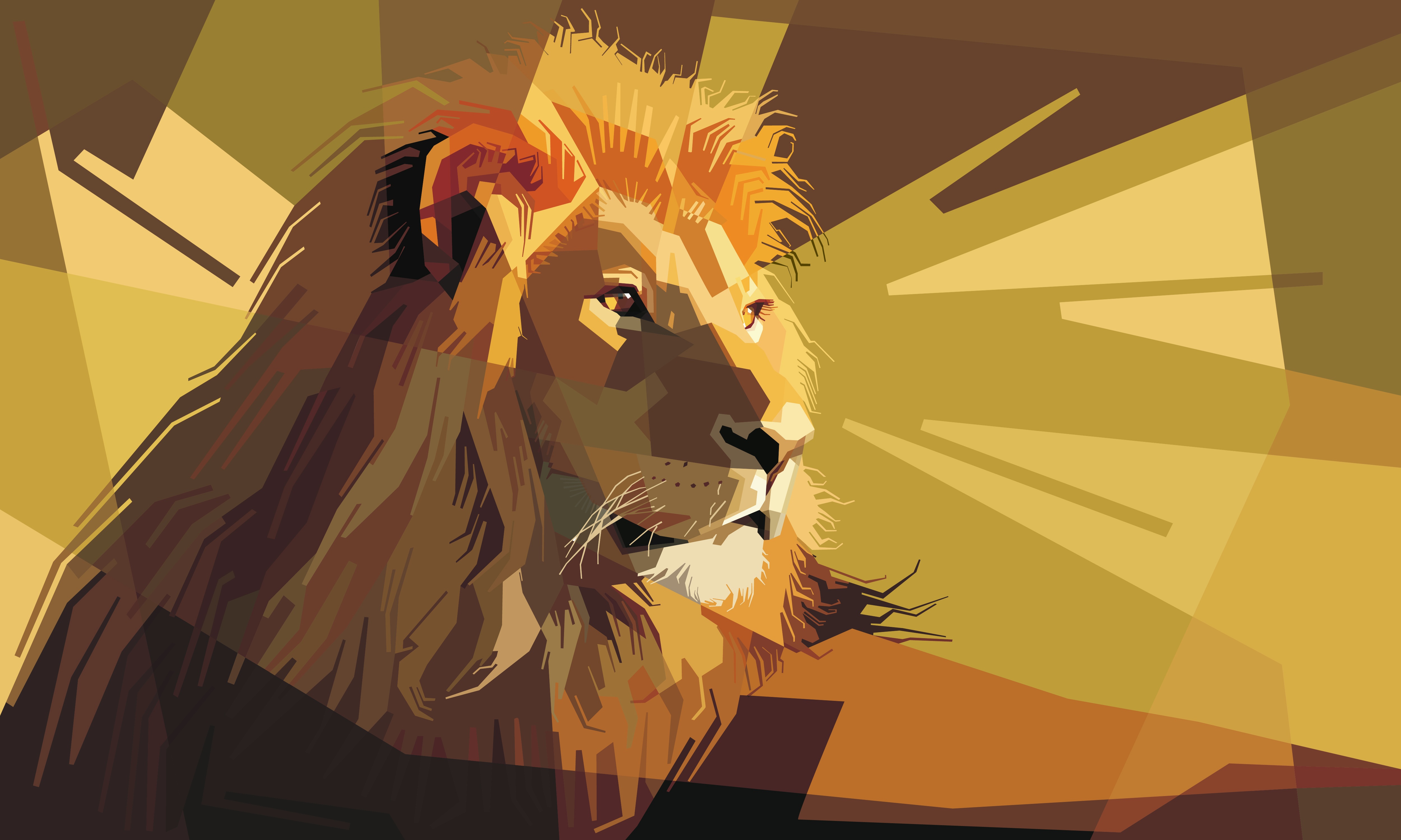 Free download wallpaper Lion, Animal, Artistic, Geometry on your PC desktop